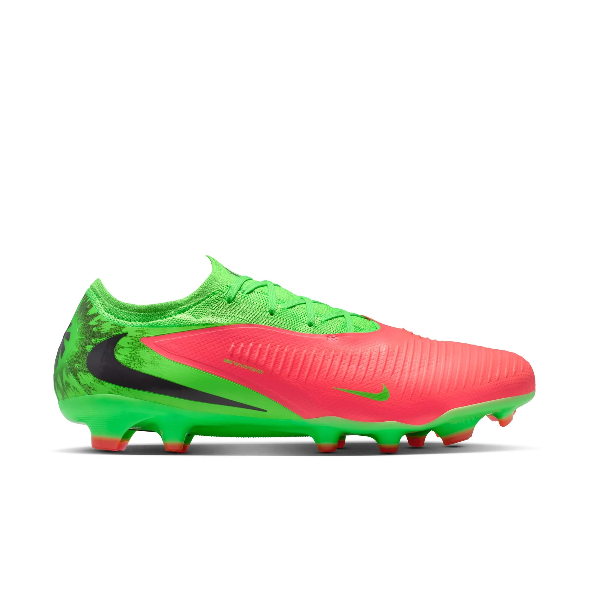 Nike Phantom 6 Low Pro "Erling Haaland" FG Firm Ground Soccer Cleats - Hot Punch/Black/Green Strike