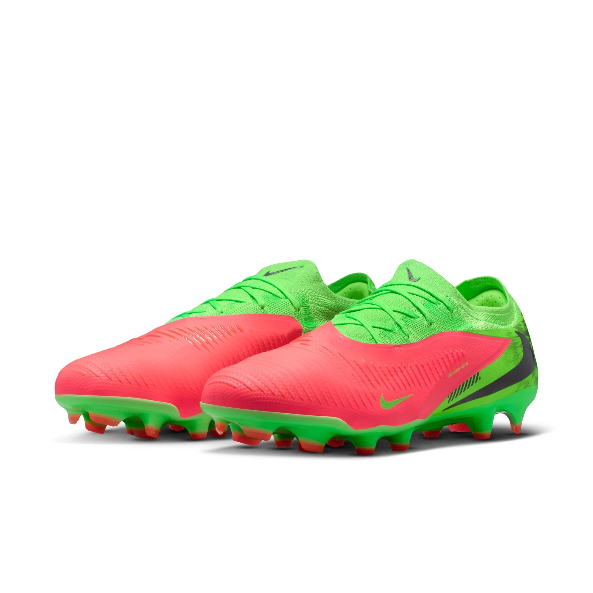 Nike Phantom 6 Low Pro "Erling Haaland" FG Firm Ground Soccer Cleats - Hot Punch/Black/Green Strike - Image 4