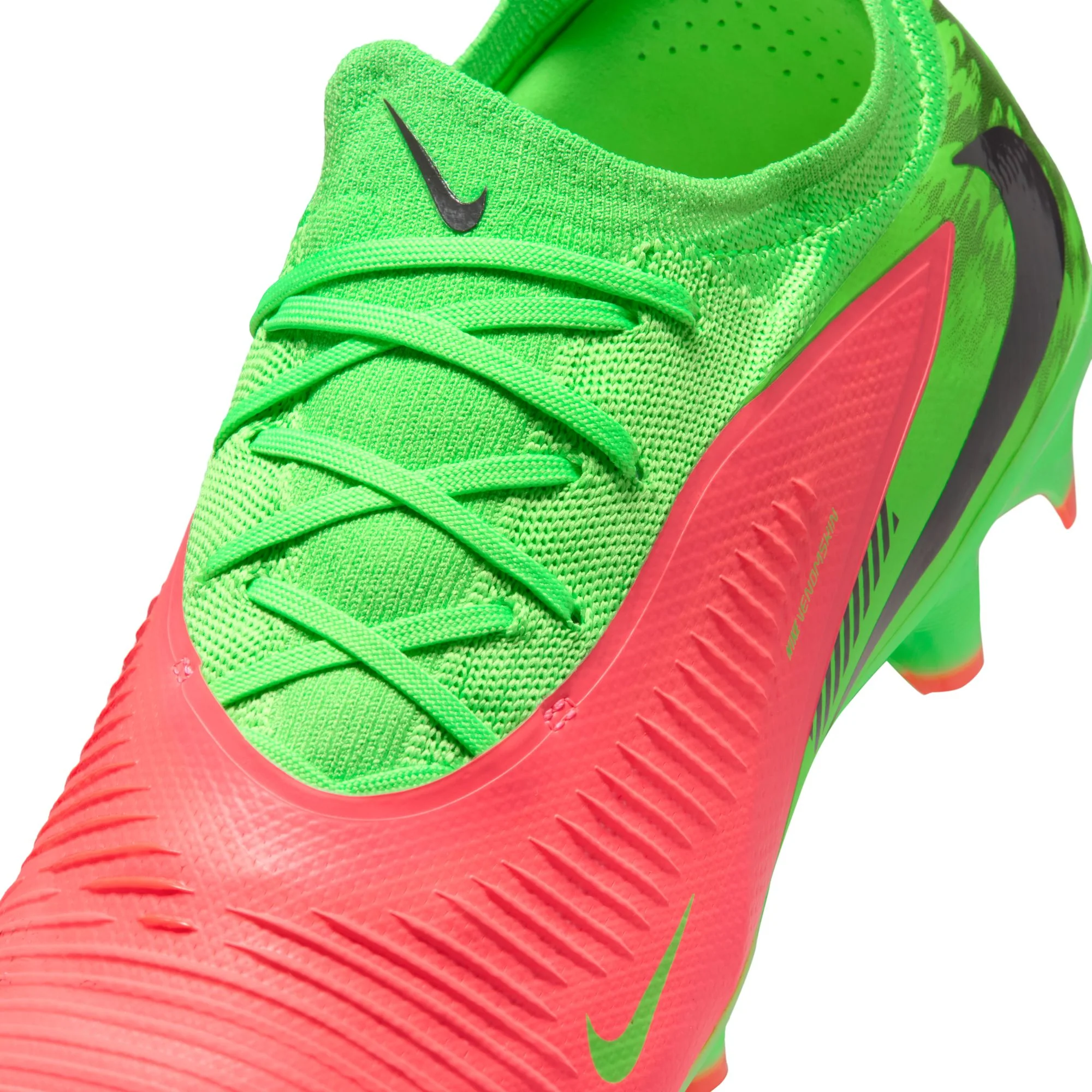 Nike Phantom 6 Low Pro "Erling Haaland" FG Firm Ground Soccer Cleats - Hot Punch/Black/Green Strike - Image 7