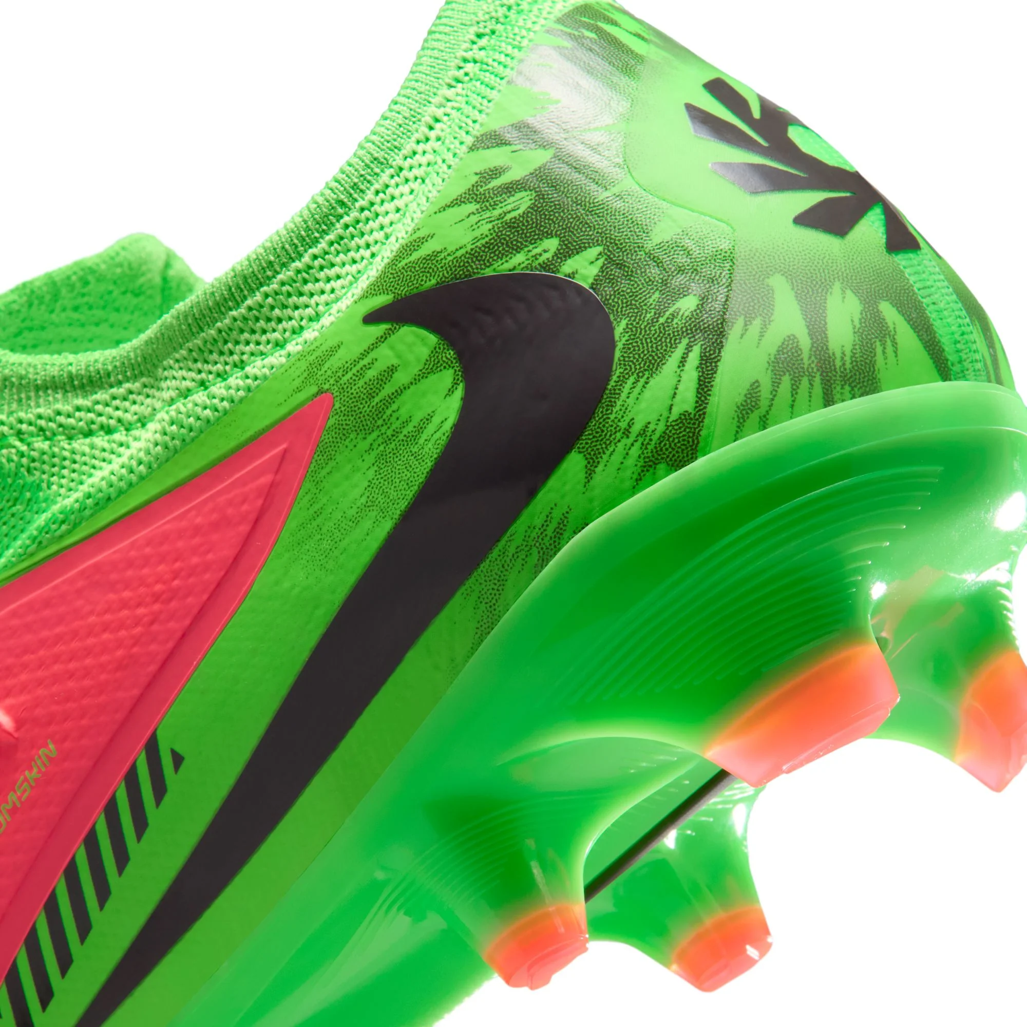 Nike Phantom 6 Low Pro "Erling Haaland" FG Firm Ground Soccer Cleats - Hot Punch/Black/Green Strike - Image 8