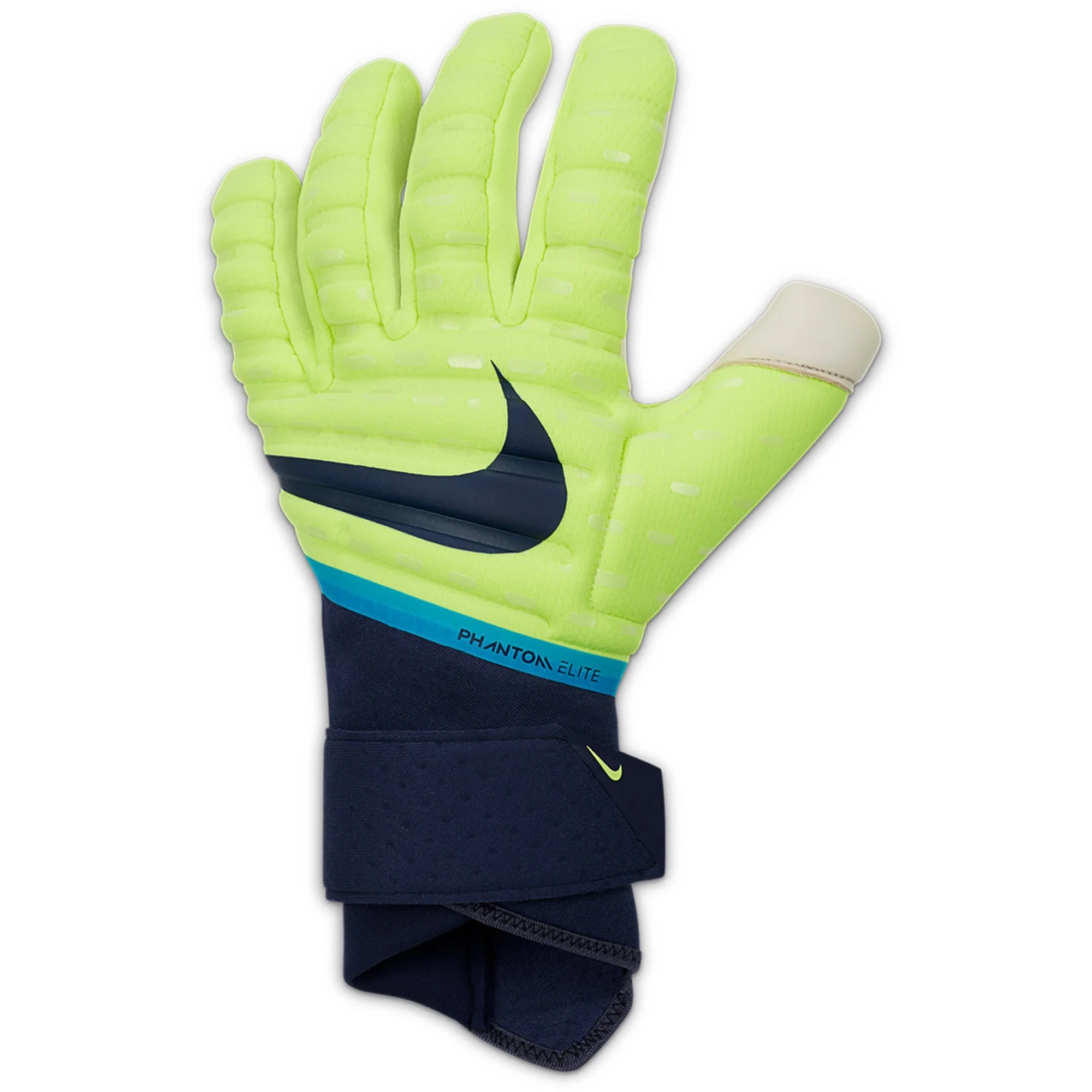 Nike Phantom Elite Goalkeeper Gloves - Volt/White/BlackenedBlue - Image 2