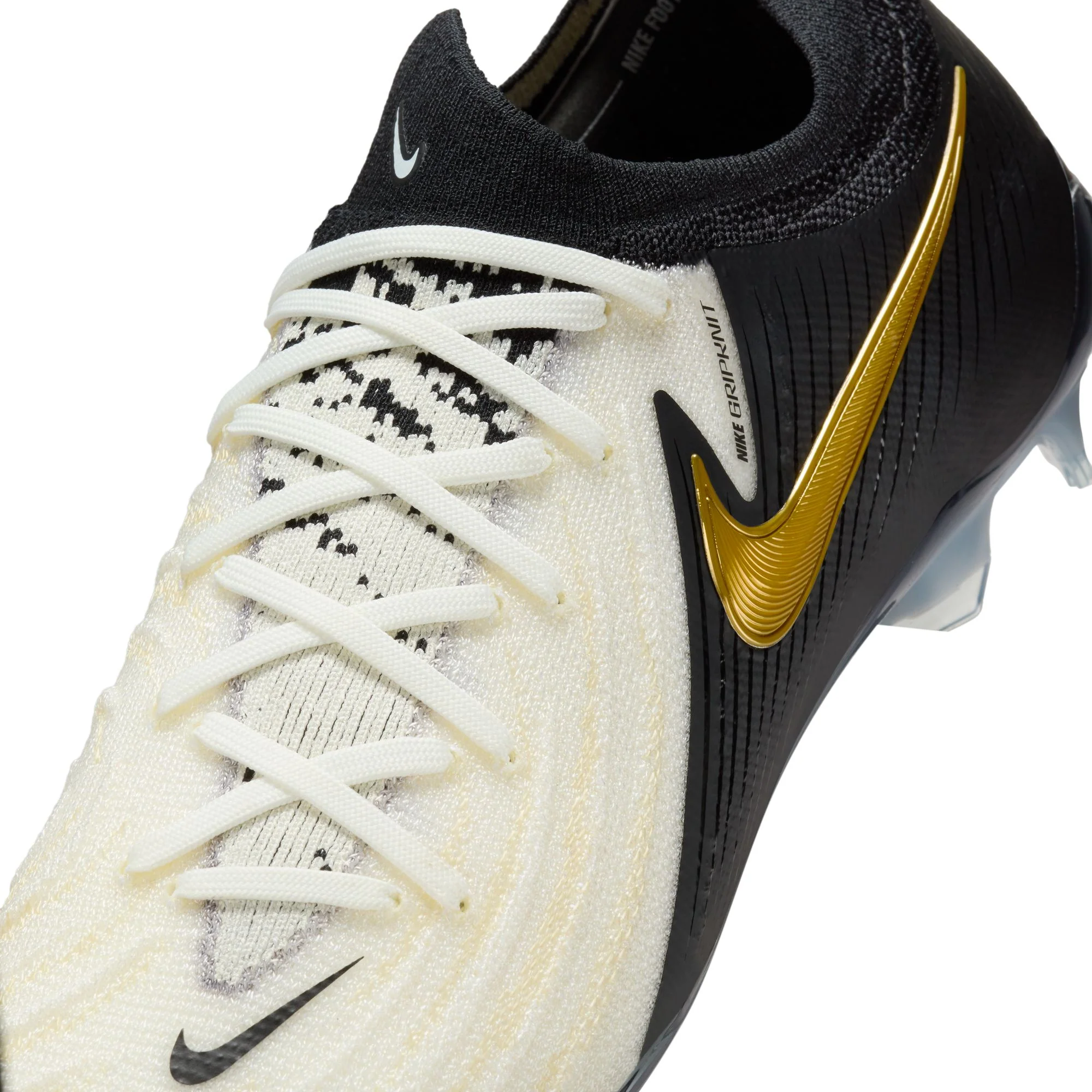 Nike Phantom GX 2 Elite FG Firm Ground Soccer Cleat - White/Black/Metallic Gold - Image 8