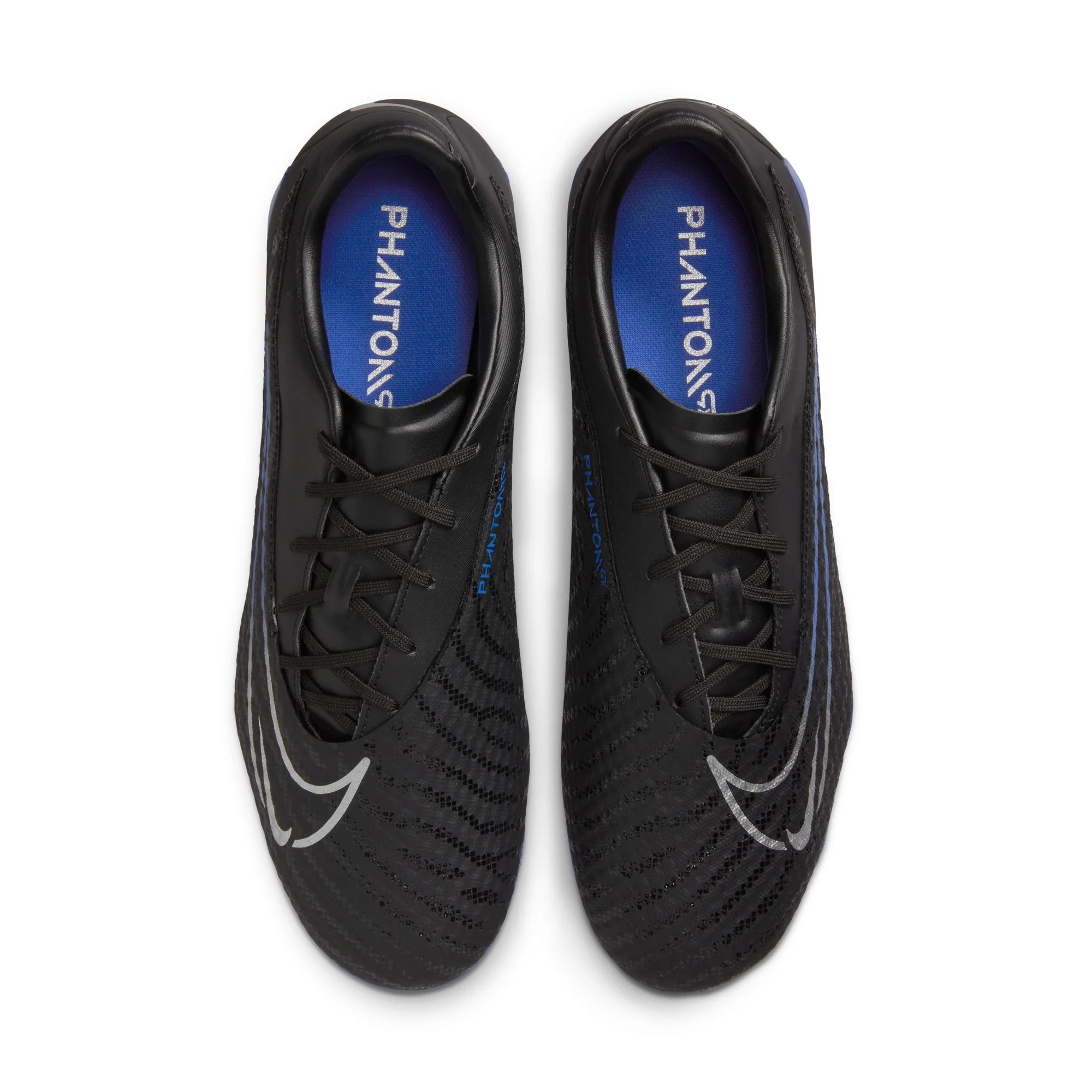 Nike Phantom GX Academy FG Firm Ground Soccer Cleats - Black/Chrome/Hyper Royal - Image 3