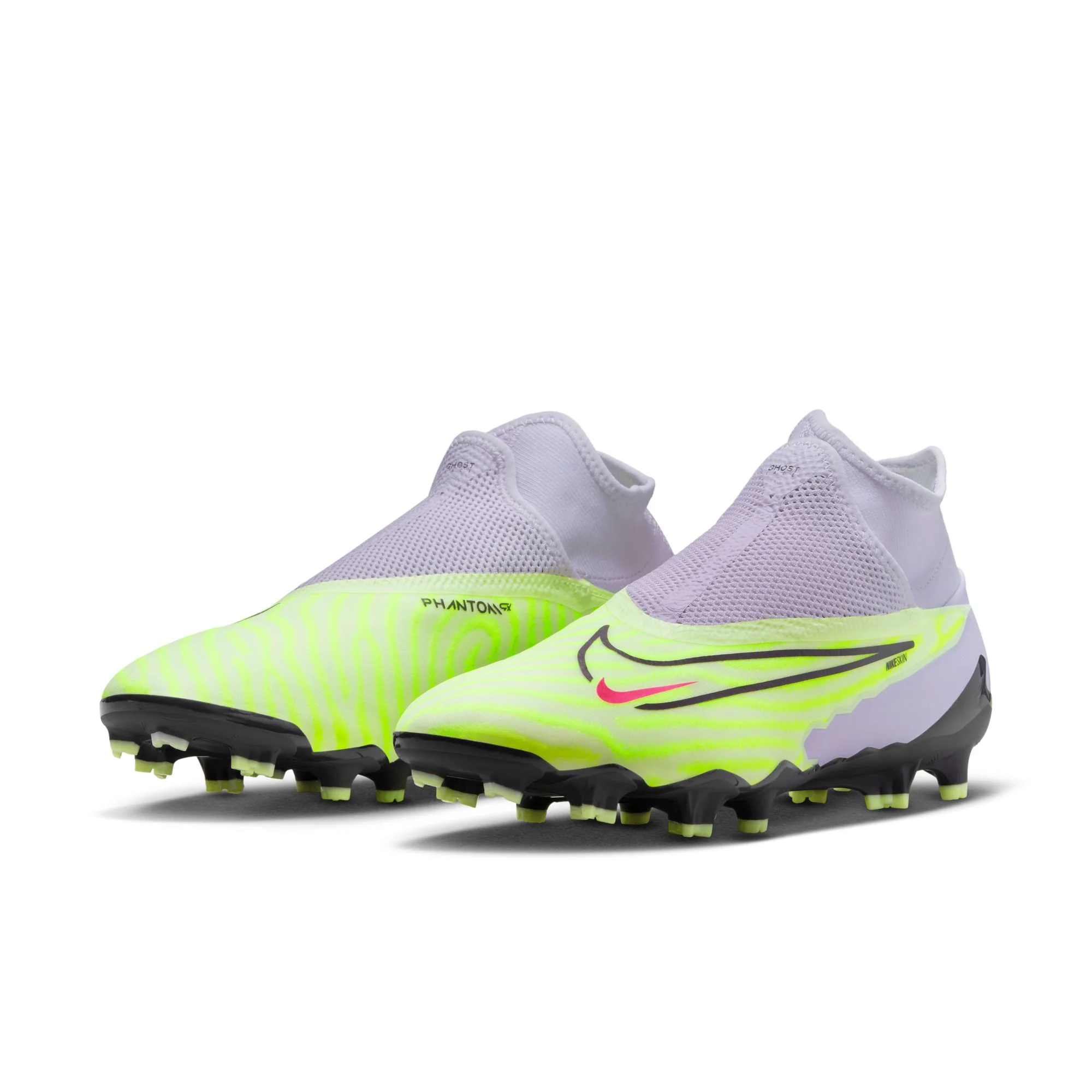 Nike Phantom GX Pro DF FG Firm Ground Soccer Cleats - BarelyVolt/Grey/Grape - Image 4