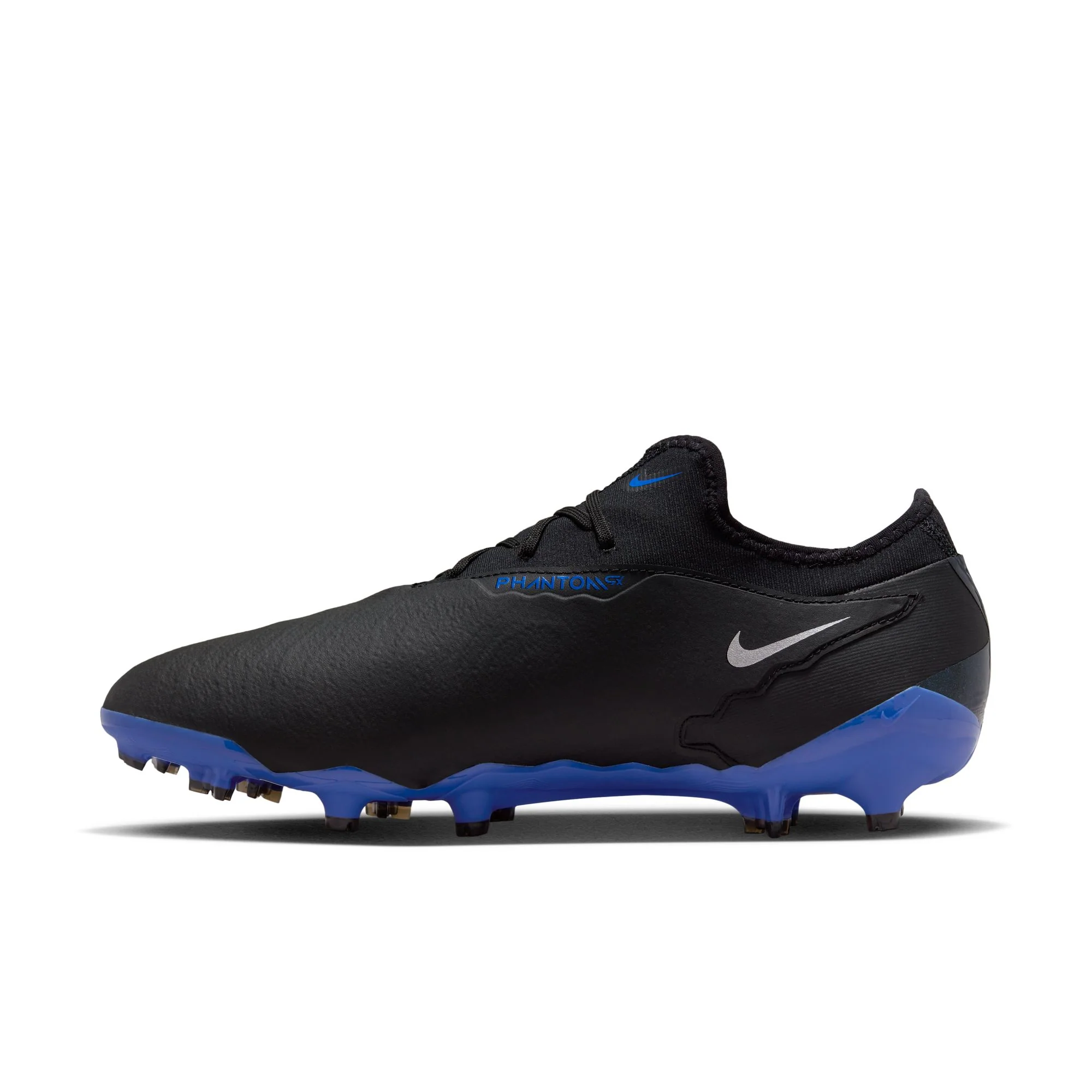 Nike Phantom GX Pro FG Firm Ground Soccer Cleats - Black/Chrome/Hyper Royal - Image 2