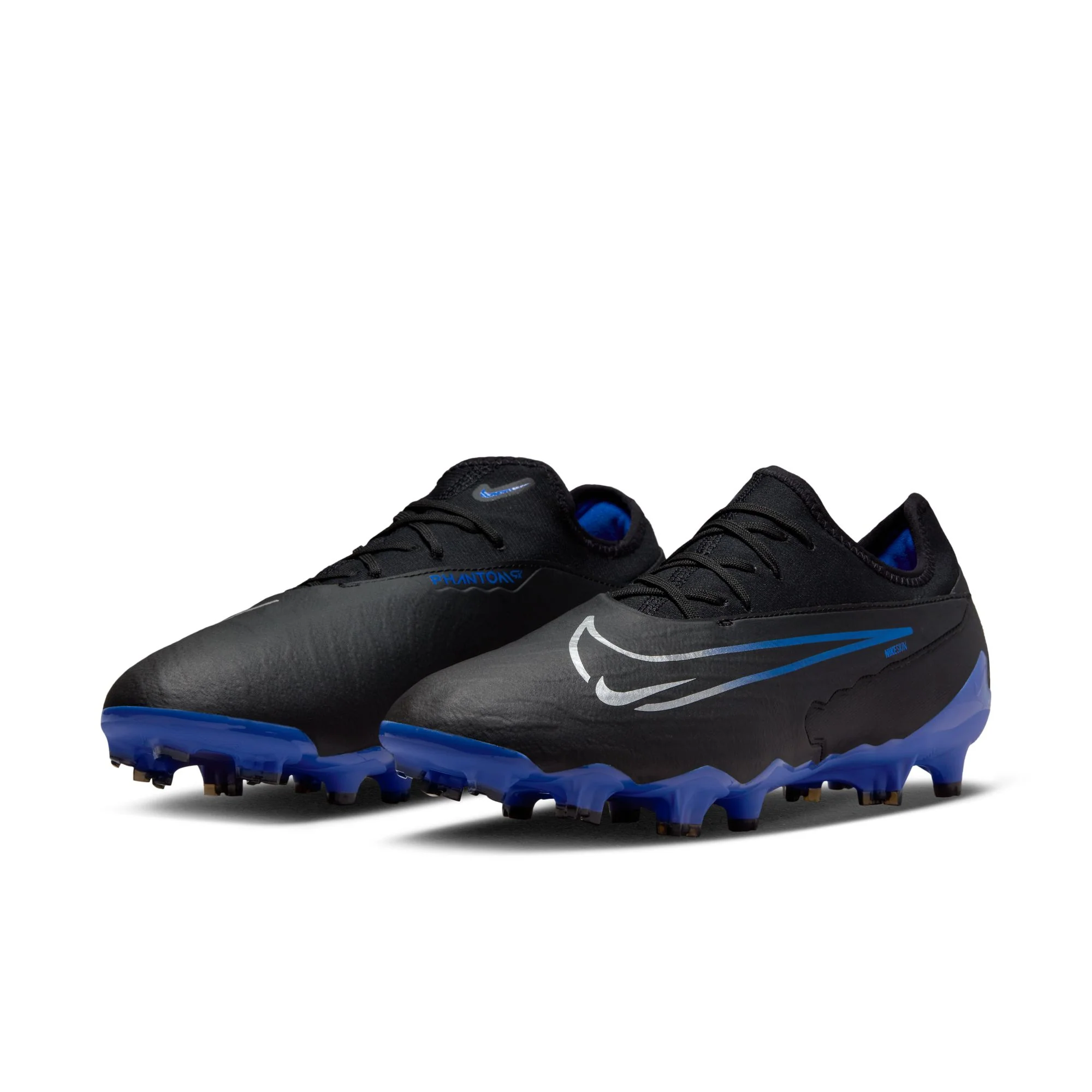 Nike Phantom GX Pro FG Firm Ground Soccer Cleats - Black/Chrome/Hyper Royal - Image 4