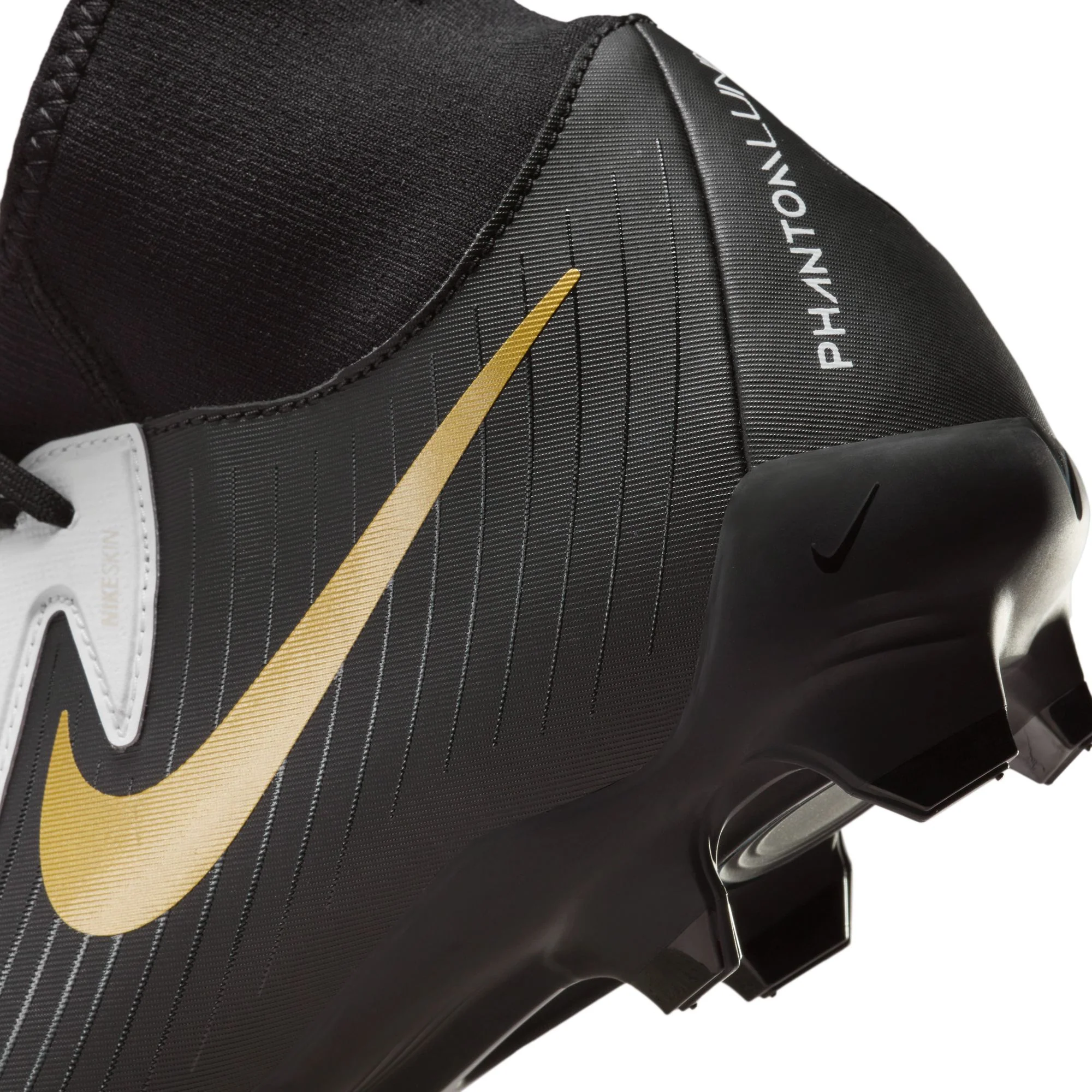 Nike Phantom Luna II Academy FG Firm Ground Soccer Cleat - White/Black/Metallic Gold Coin - Image 8