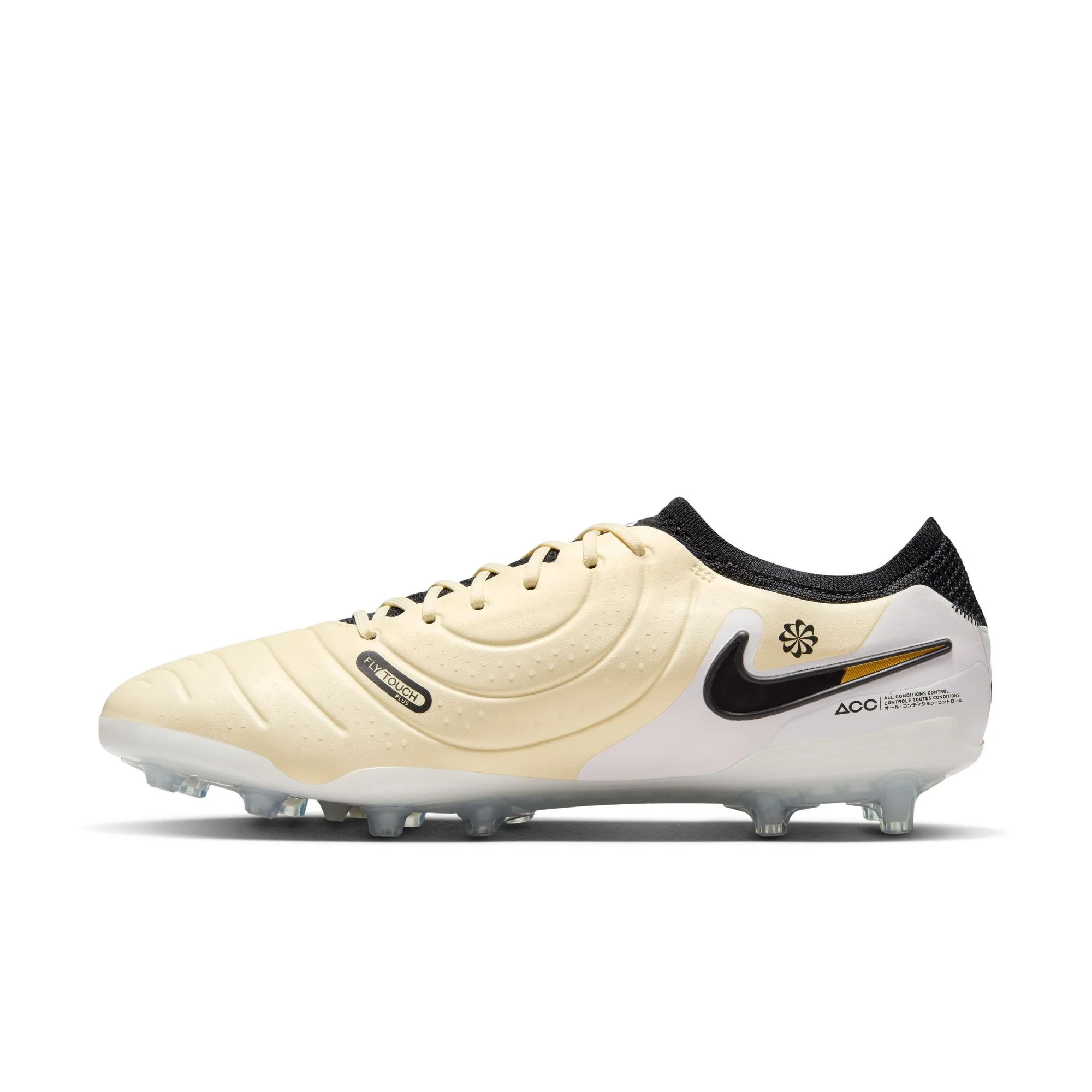 Nike Tiempo Legend 10 Elite AG Artificial Grass Soccer Cleat - Lemonade/Black/Metallic Gold - Image 2