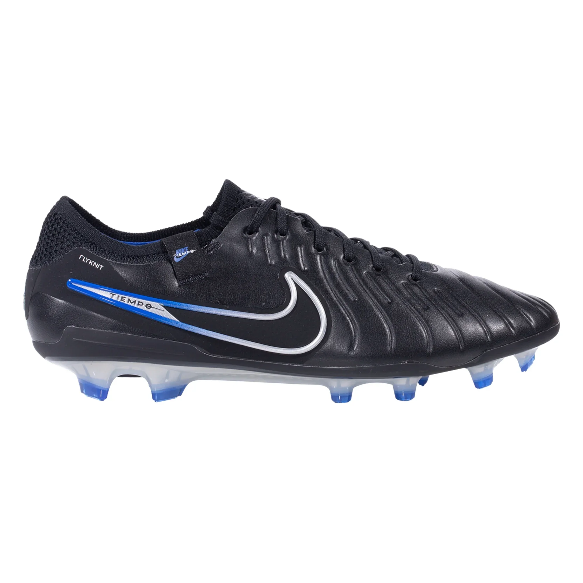 Nike Tiempo Legend 10 Elite FG Firm Ground Soccer Cleat - Black/Chrome/HyperRoyal