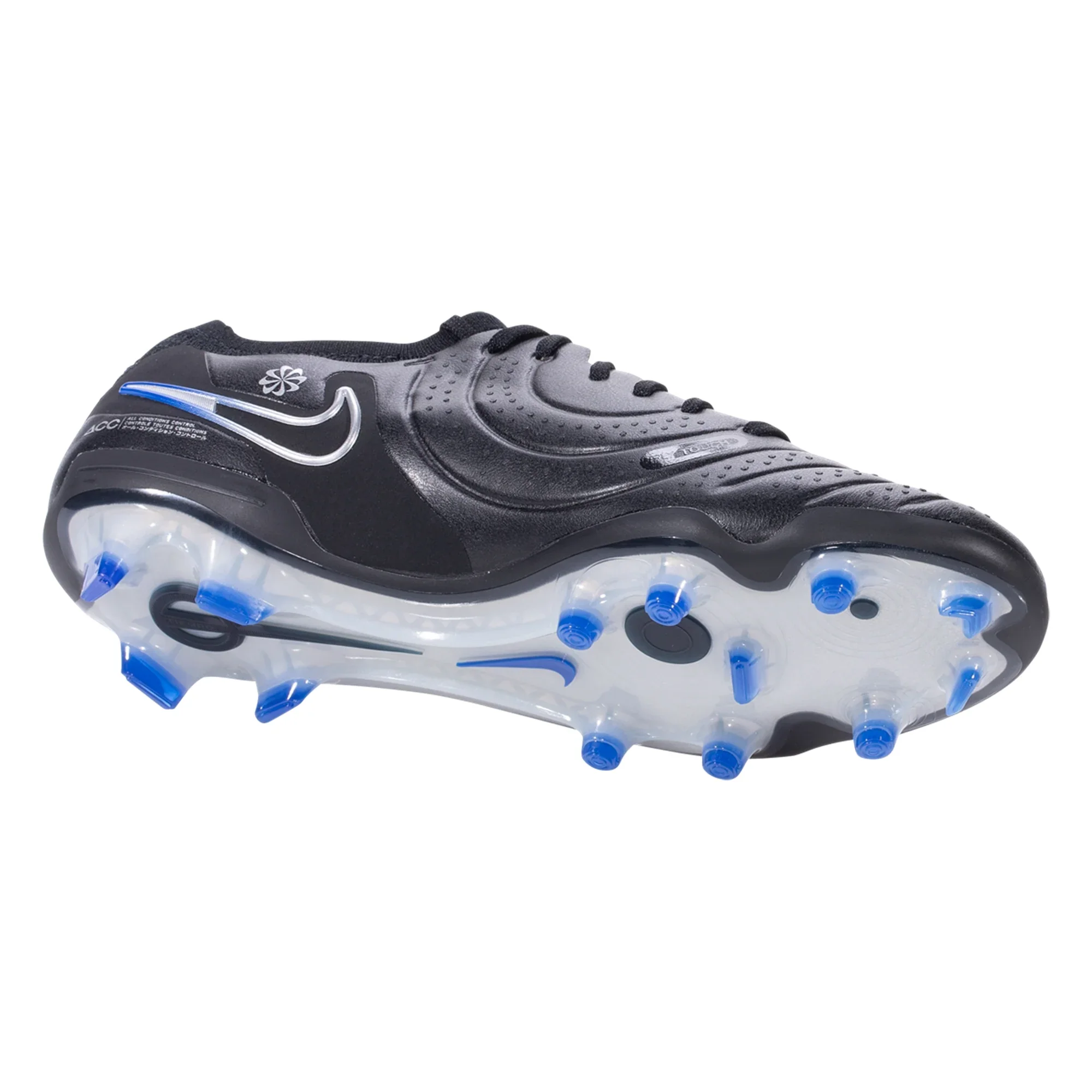 Nike Tiempo Legend 10 Elite FG Firm Ground Soccer Cleat - Black/Chrome/HyperRoyal - Image 8