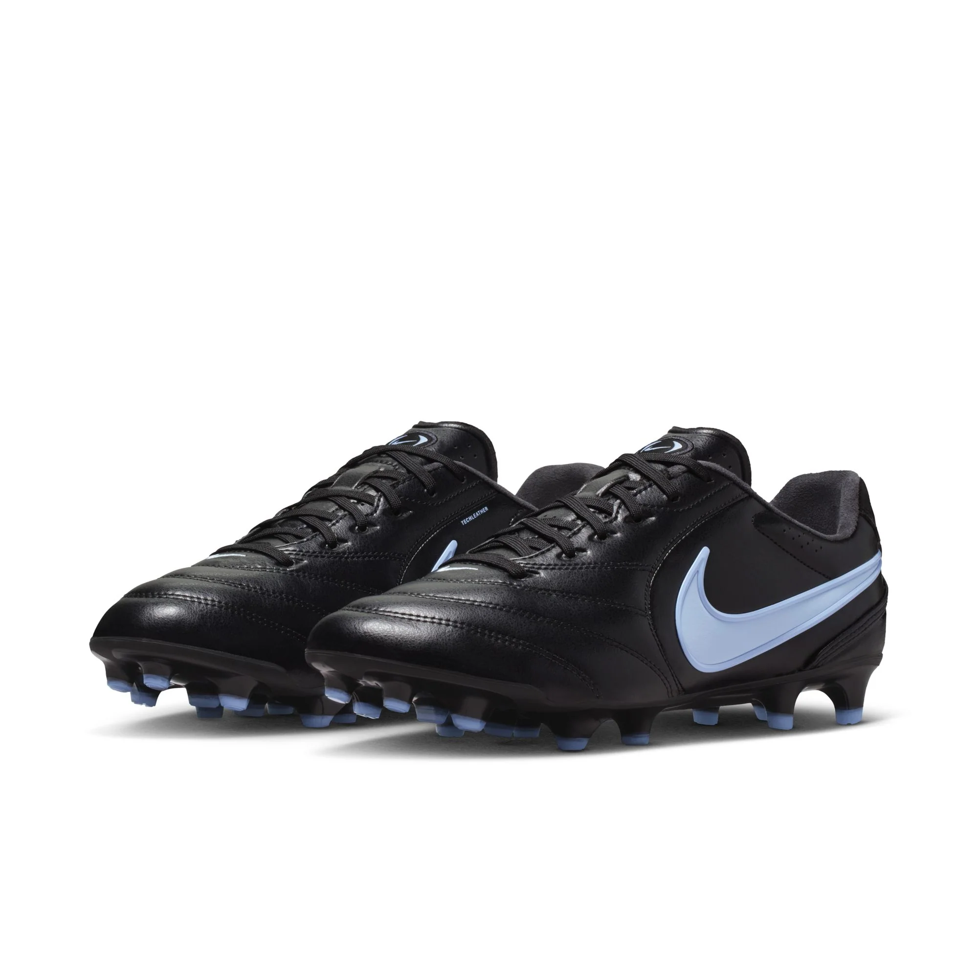 Nike Tiempo Ligera Pro FG Firm Ground Soccer Cleats- Black/Obsidian/ Ice Blue - Image 4
