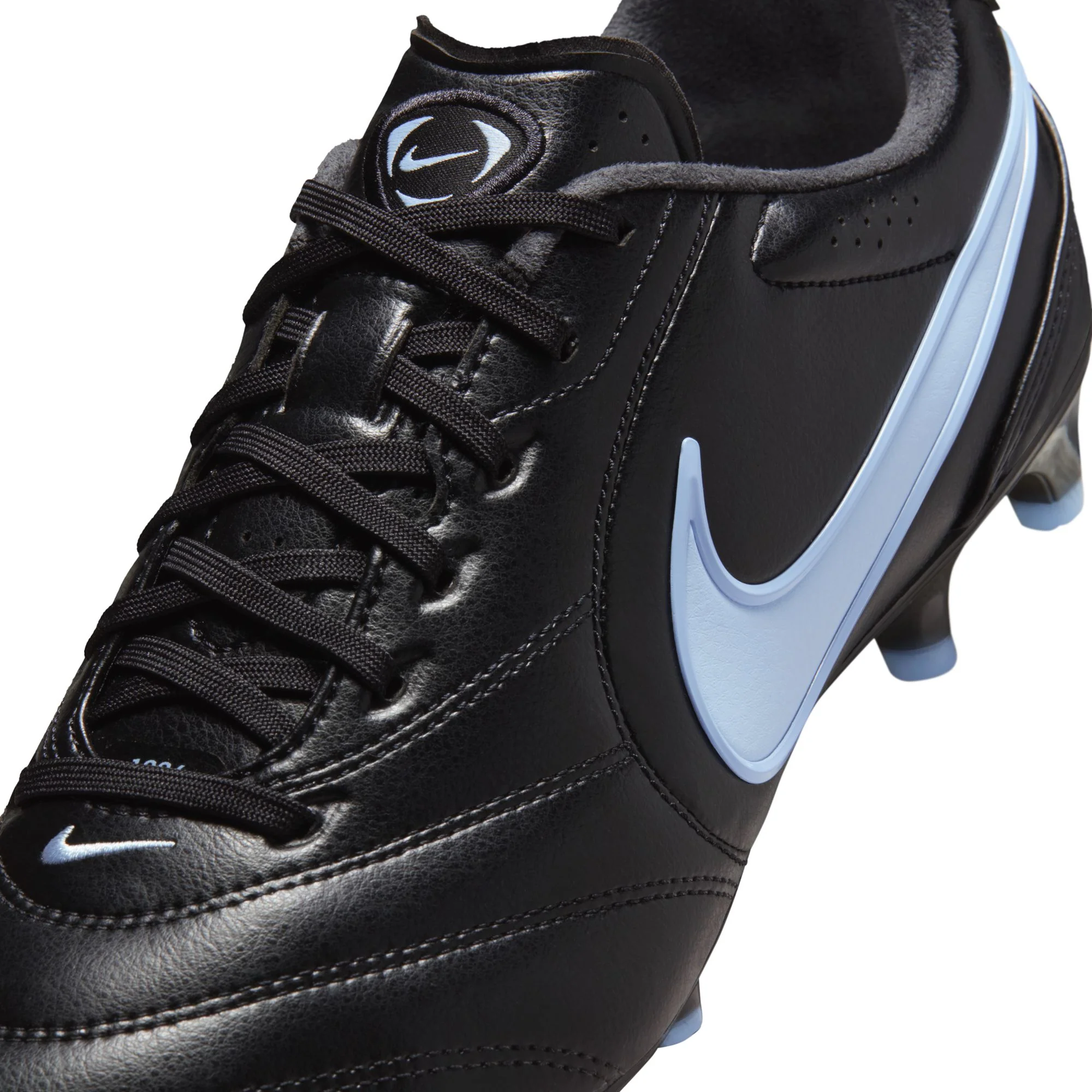 Nike Tiempo Ligera Pro FG Firm Ground Soccer Cleats- Black/Obsidian/ Ice Blue - Image 7