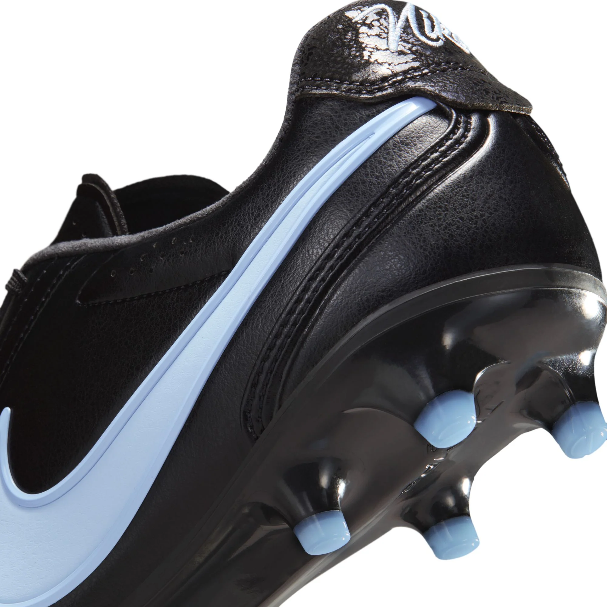 Nike Tiempo Ligera Pro FG Firm Ground Soccer Cleats- Black/Obsidian/ Ice Blue - Image 8