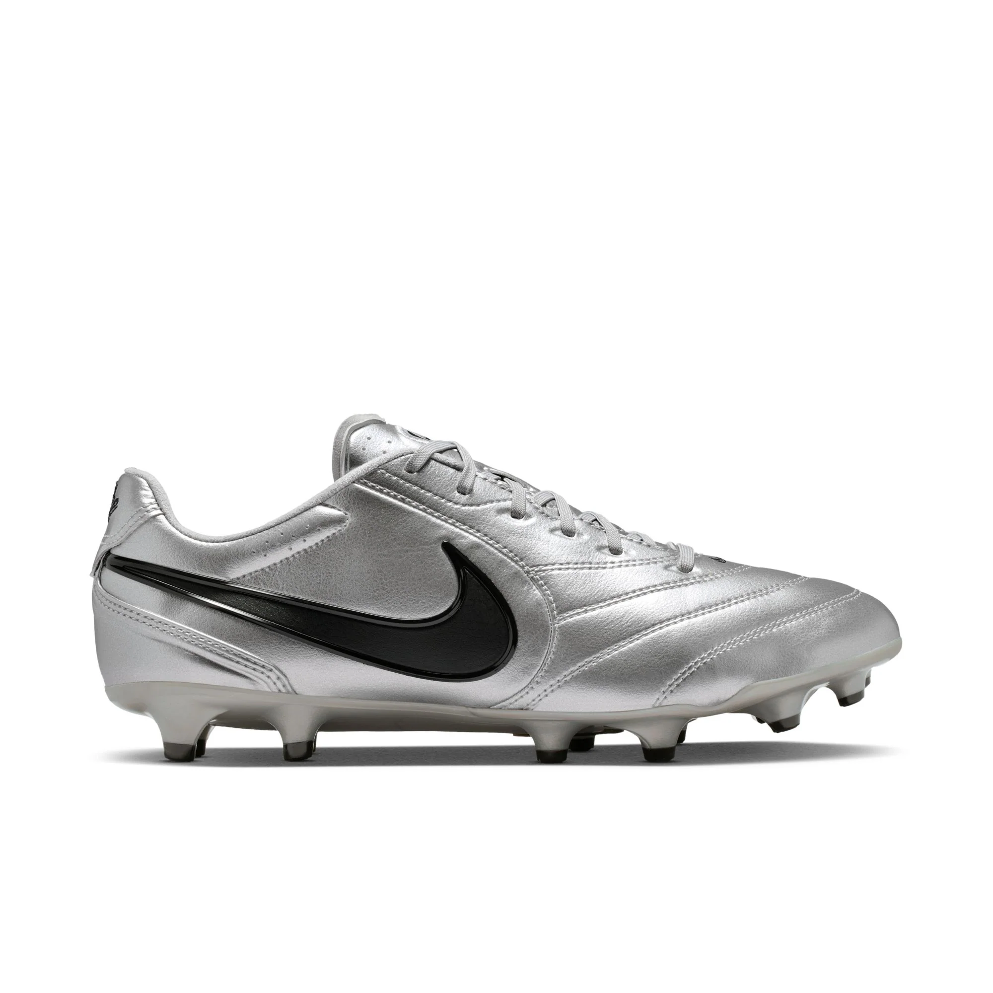 Nike Tiempo Ligera Pro FG Firm Ground Soccer Cleats- Metallic Silver/Black