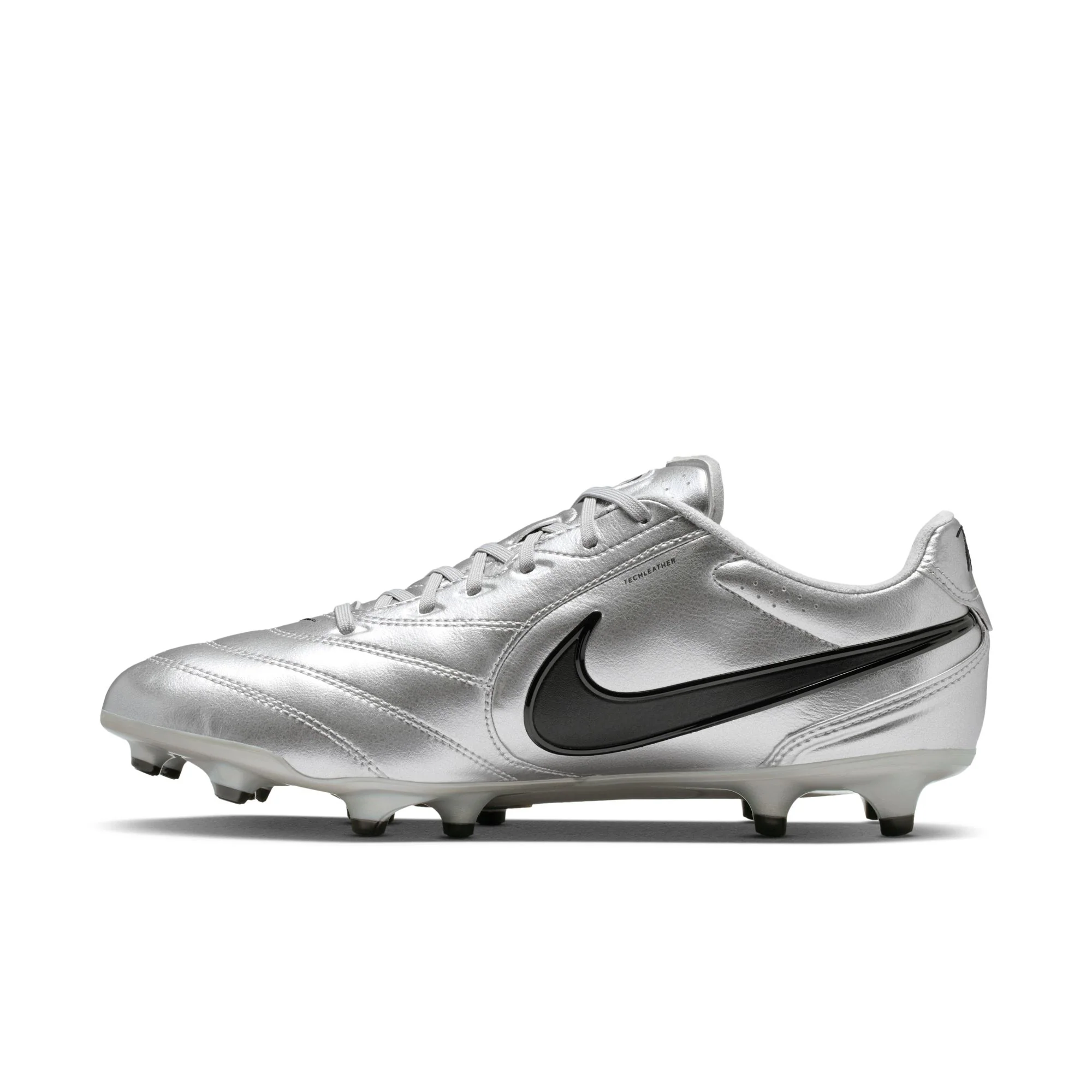Nike Tiempo Ligera Pro FG Firm Ground Soccer Cleats- Metallic Silver/Black - Image 2