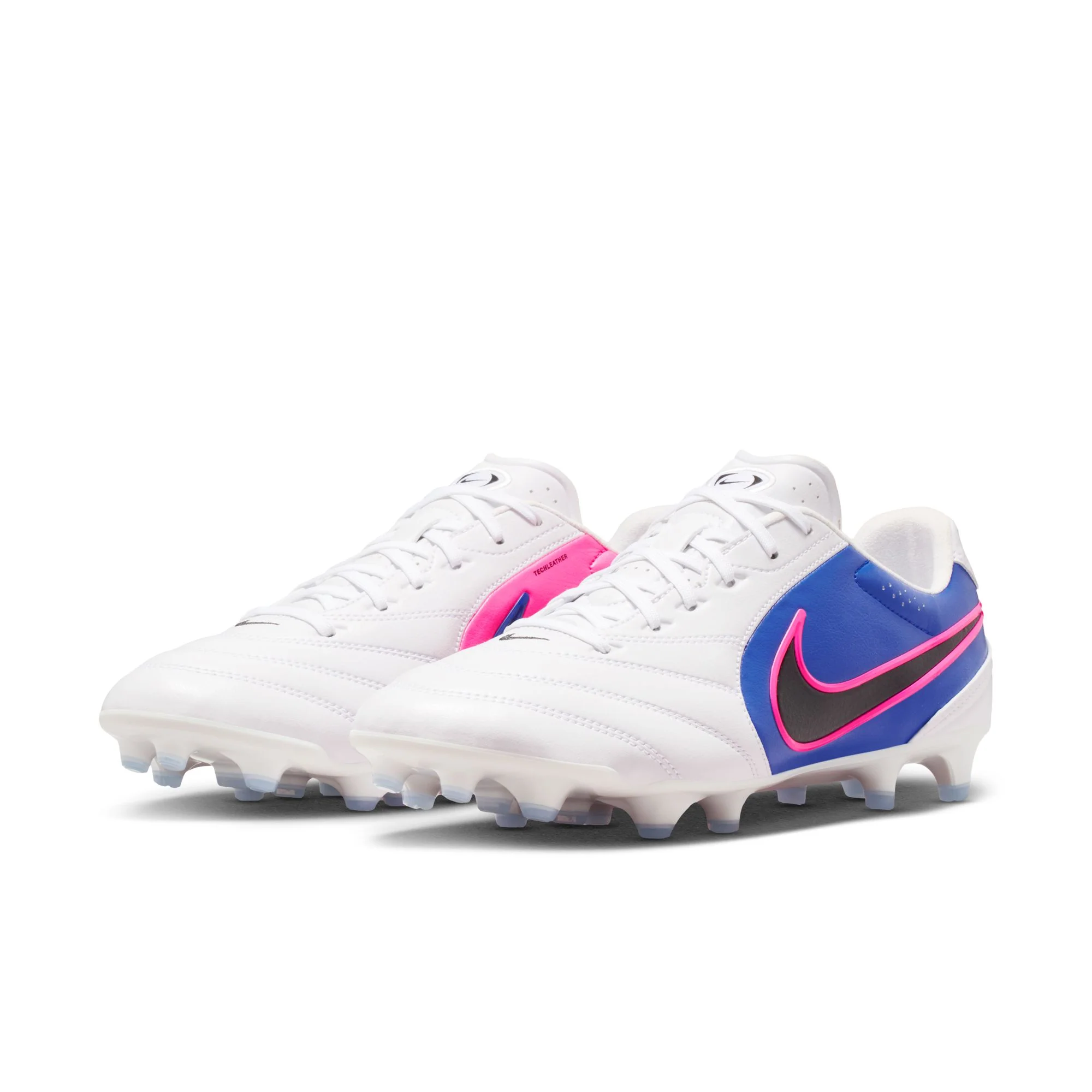 Nike Tiempo Ligera Pro FG Firm Ground Soccer Cleats- White/Black/Racer Blue/Pink Blast - Image 3