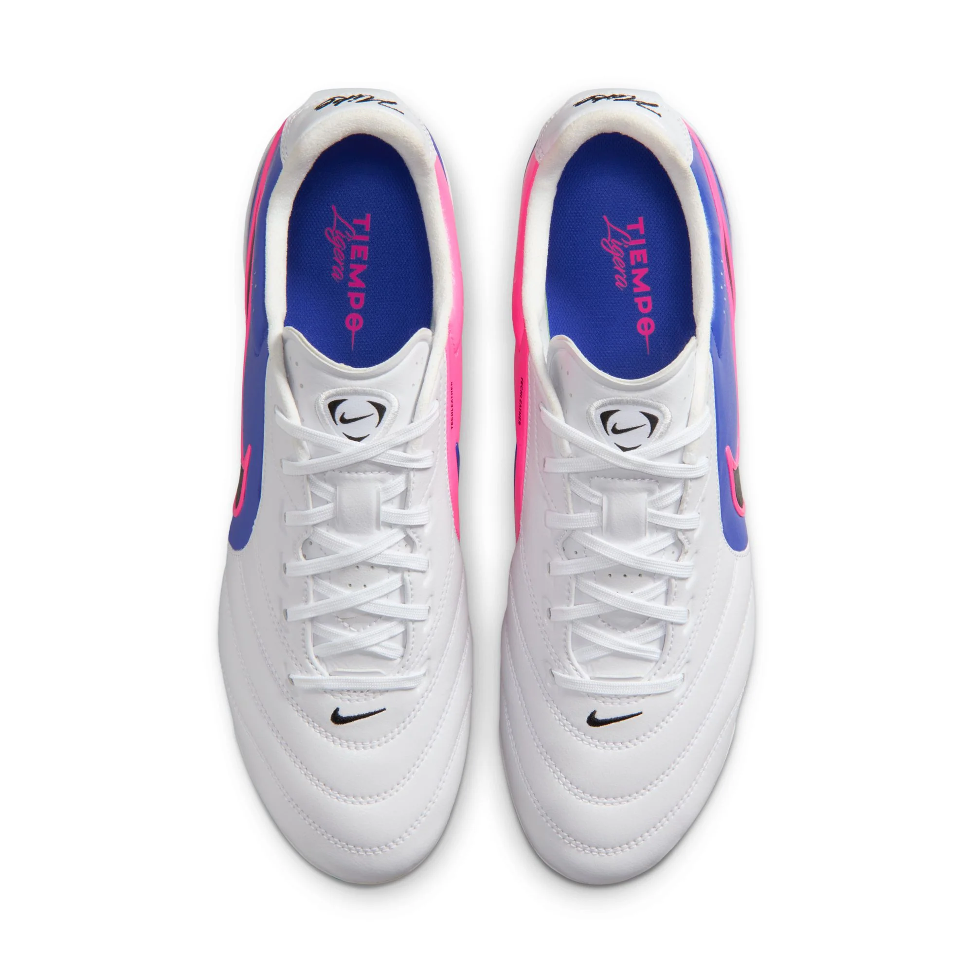 Nike Tiempo Ligera Pro FG Firm Ground Soccer Cleats- White/Black/Racer Blue/Pink Blast - Image 4
