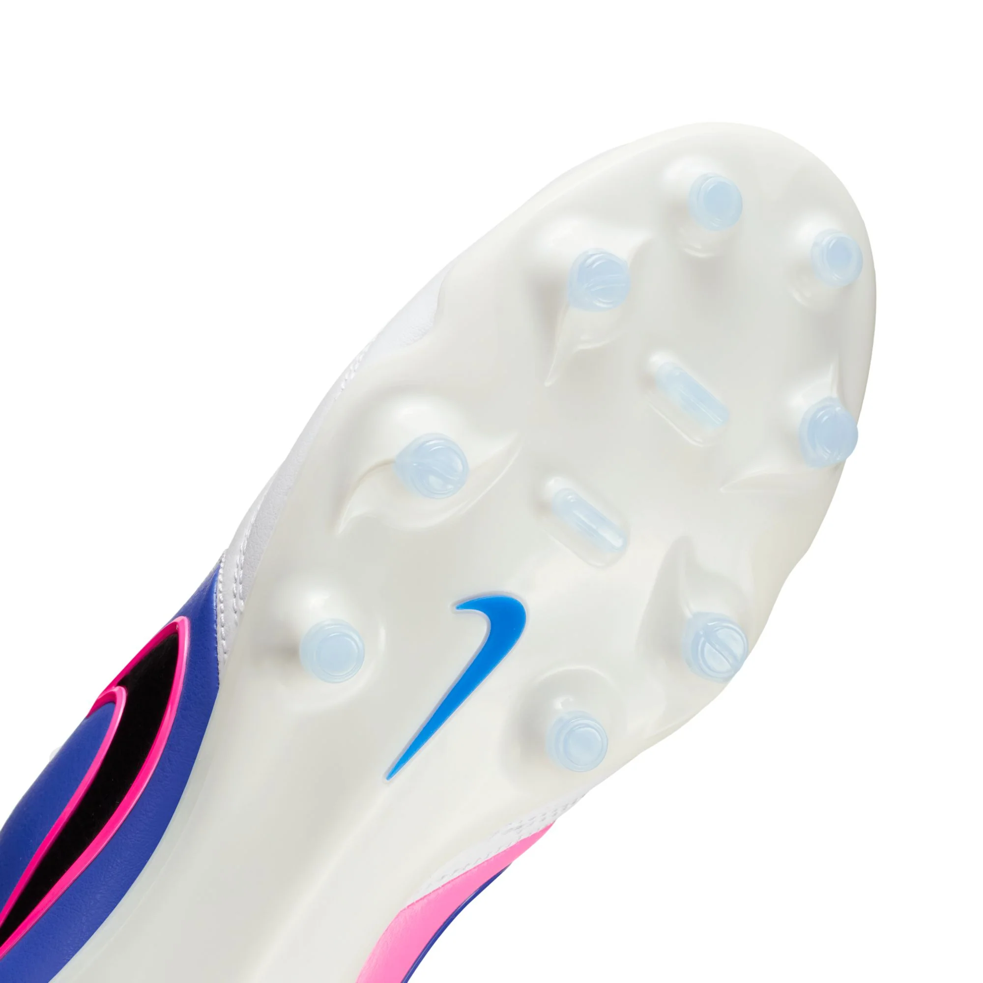 Nike Tiempo Ligera Pro FG Firm Ground Soccer Cleats- White/Black/Racer Blue/Pink Blast - Image 9