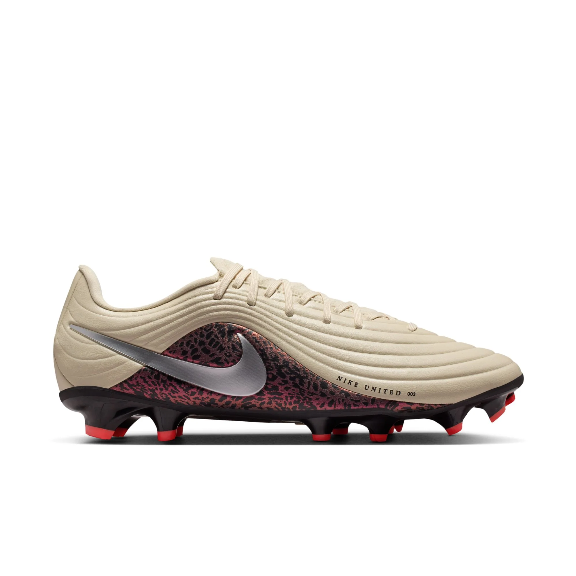 Nike Tiempo Maestro Academy FG Firm Ground Soccer Cleat - Fossil/Metallic Silver/Burgundy Crush