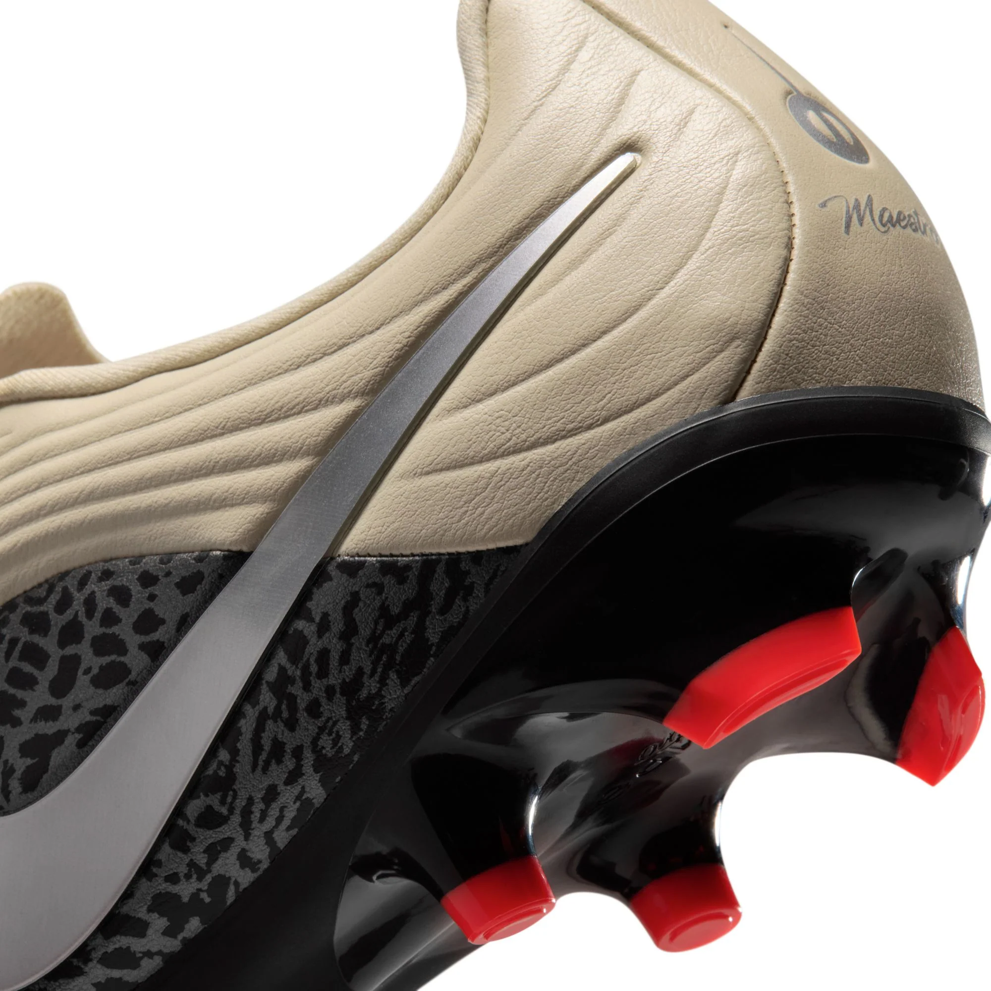 Nike Tiempo Maestro Academy FG Firm Ground Soccer Cleat - Fossil/Metallic Silver/Burgundy Crush - Image 8