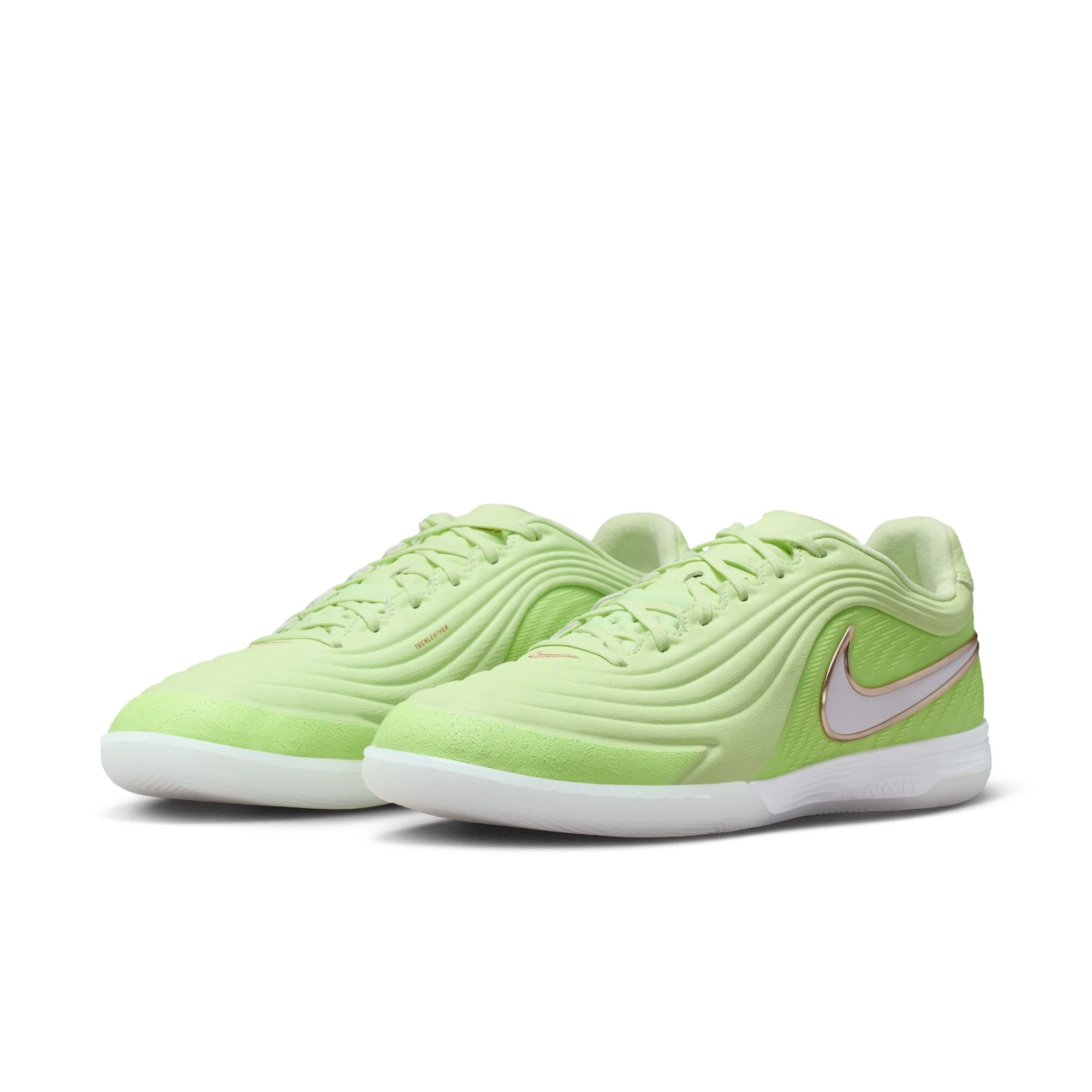 Nike Tiempo Reactgato LE IN Indoor/Court Low-Top Soccer Shoes - Light Liquid Lime/White - Image 3