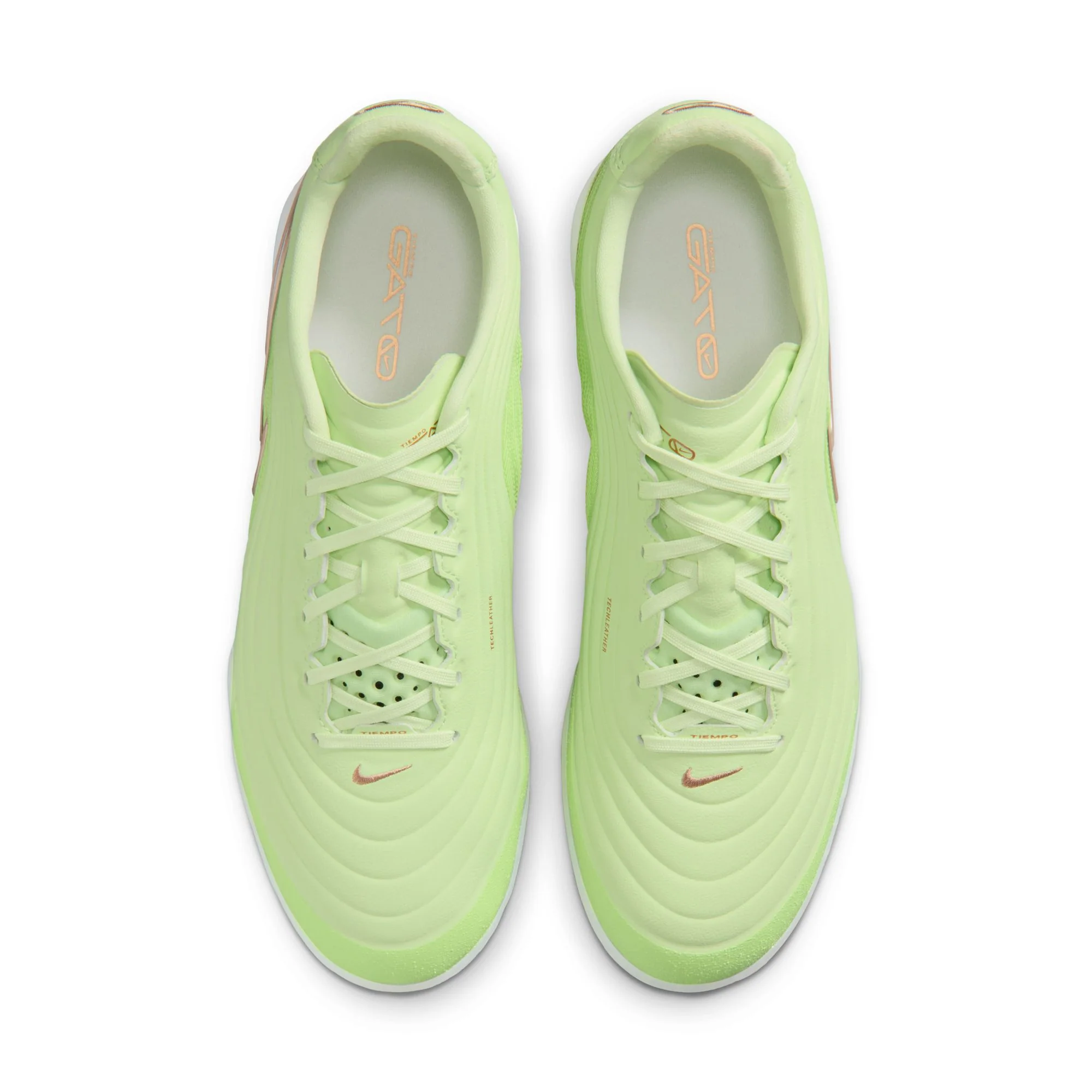 Nike Tiempo Reactgato LE IN Indoor/Court Low-Top Soccer Shoes - Light Liquid Lime/White - Image 5