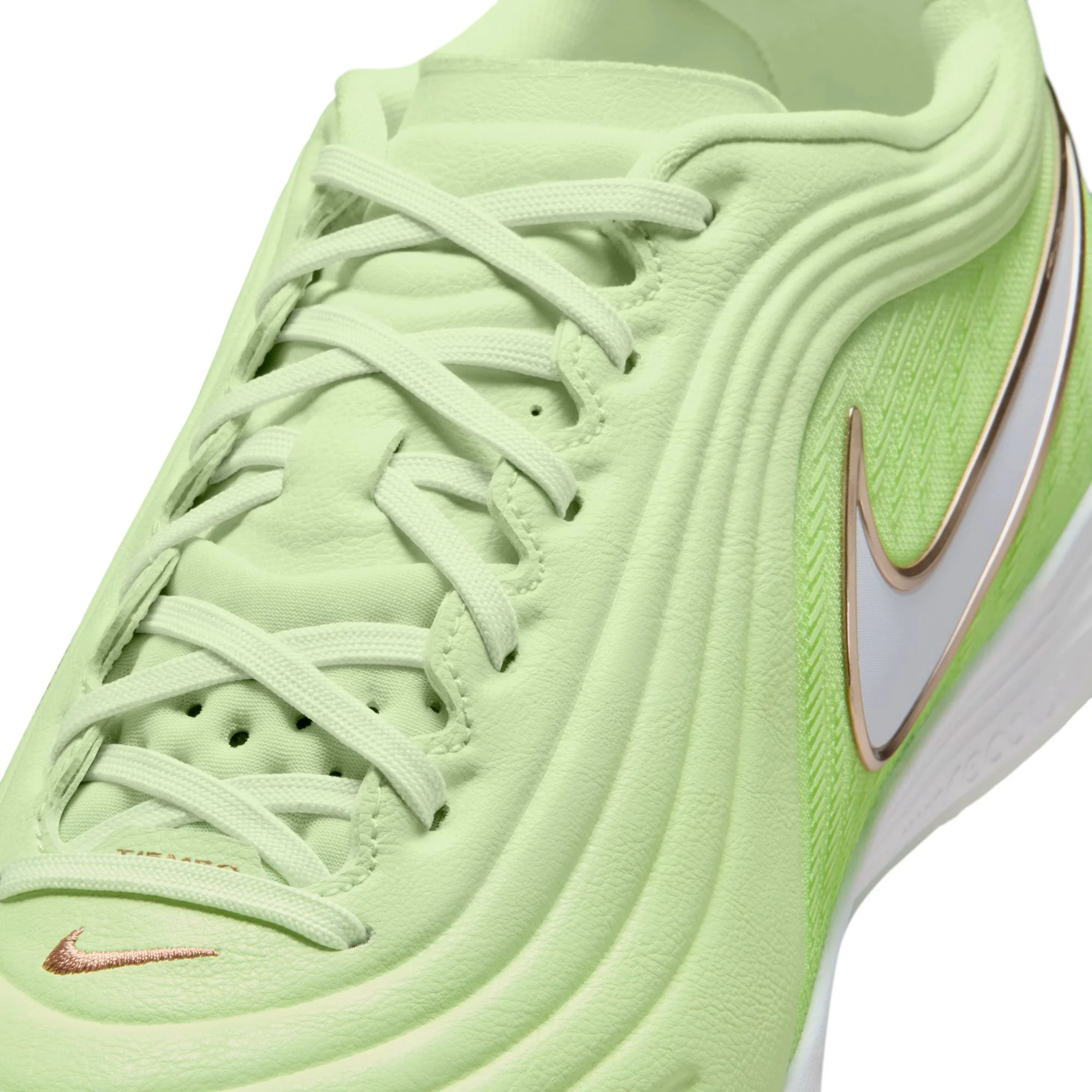 Nike Tiempo Reactgato LE IN Indoor/Court Low-Top Soccer Shoes - Light Liquid Lime/White - Image 7