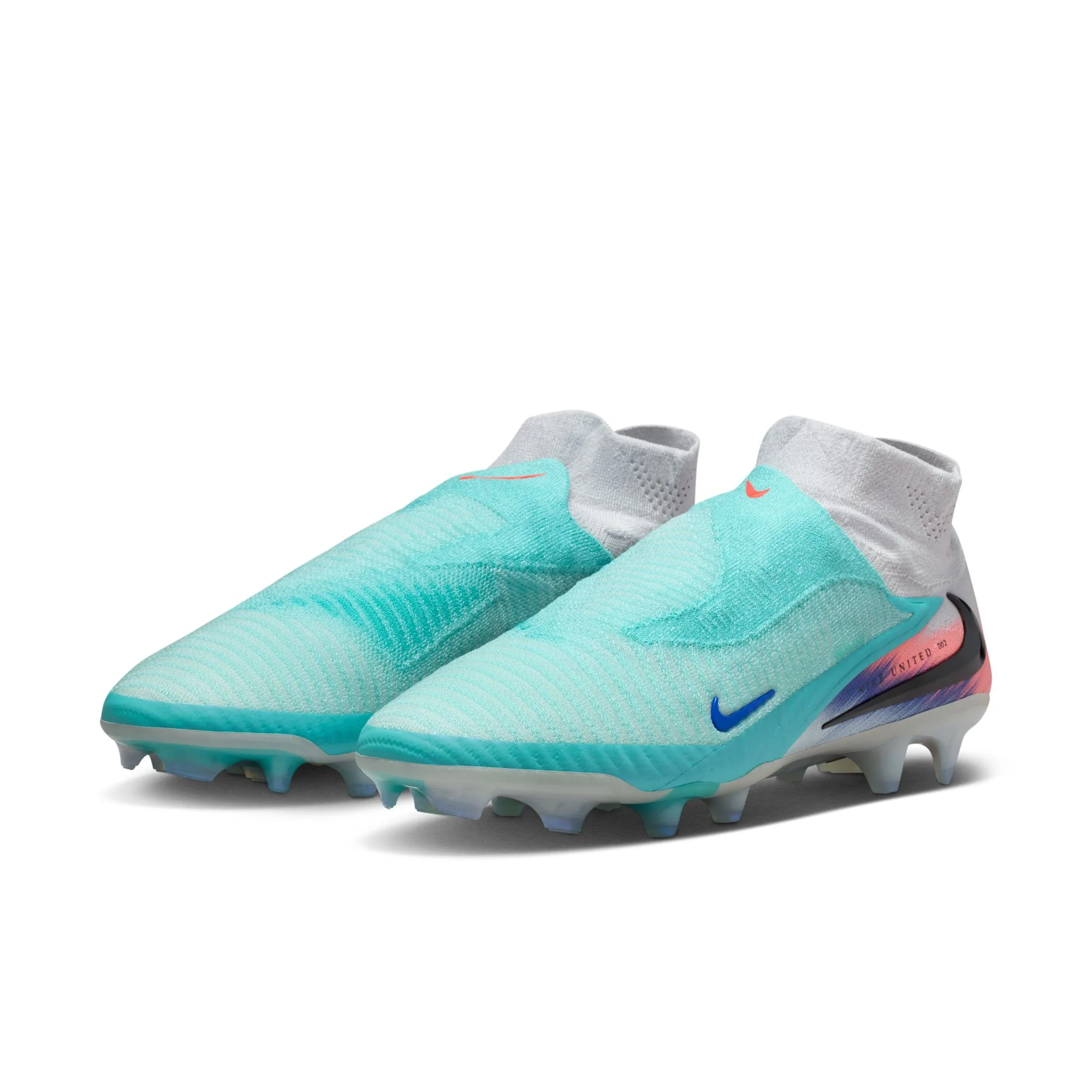 Nike United Phantom 6 High Elite FG Firm Ground Soccer Cleats- Pistachio Frost/Hyper Orange - Image 4