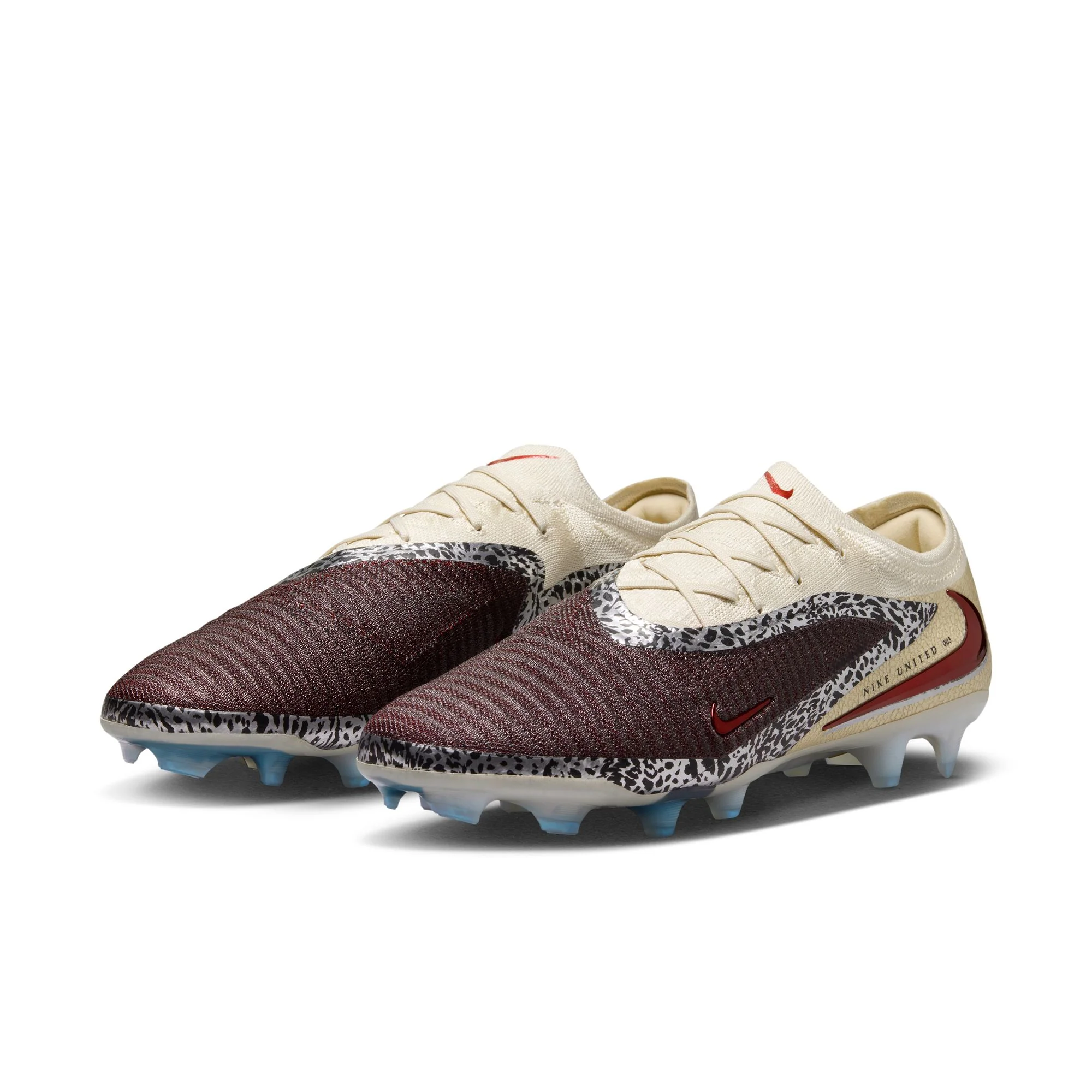 Nike United Phantom 6 Low Elite FG Firm Ground Soccer Cleat - Burgundy Crush/University Red/Fossil - Image 4