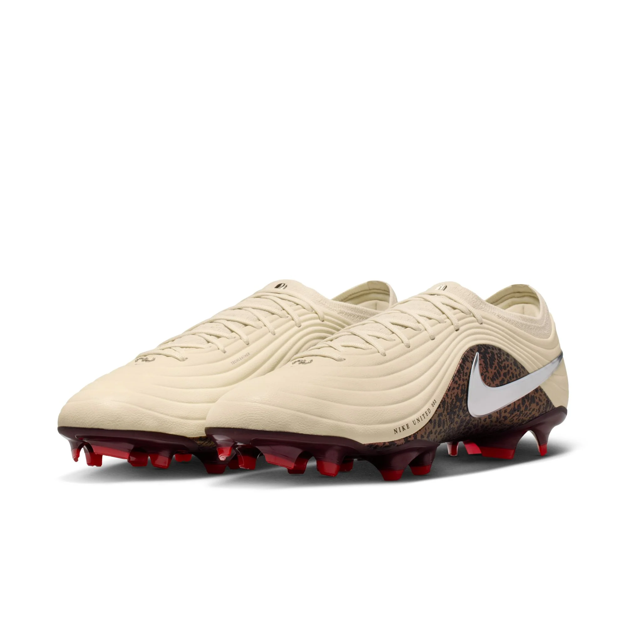 Nike United Tiempo Maestro Elite Firm-Ground Soccer Cleats- Fossil/Metallic Silver/ Burgundy Crush - Image 4