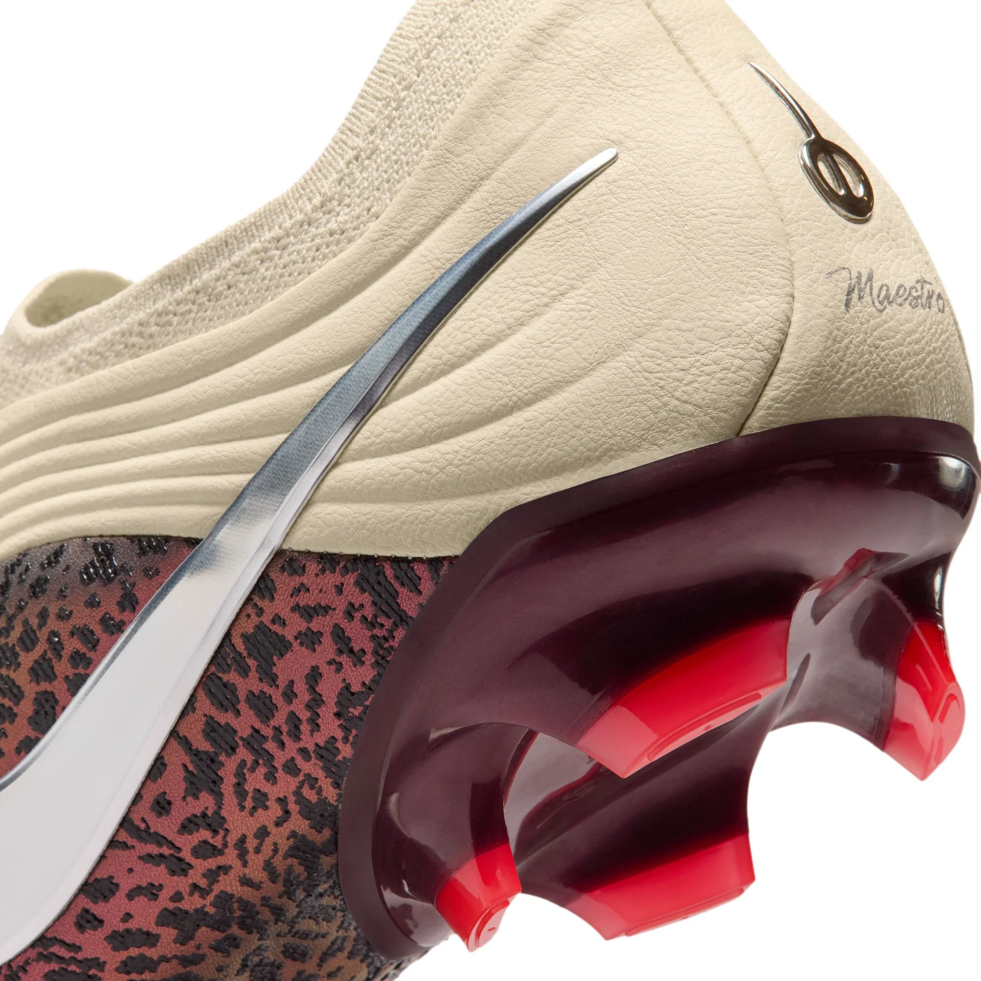 Nike United Tiempo Maestro Elite Firm-Ground Soccer Cleats- Fossil/Metallic Silver/ Burgundy Crush - Image 8