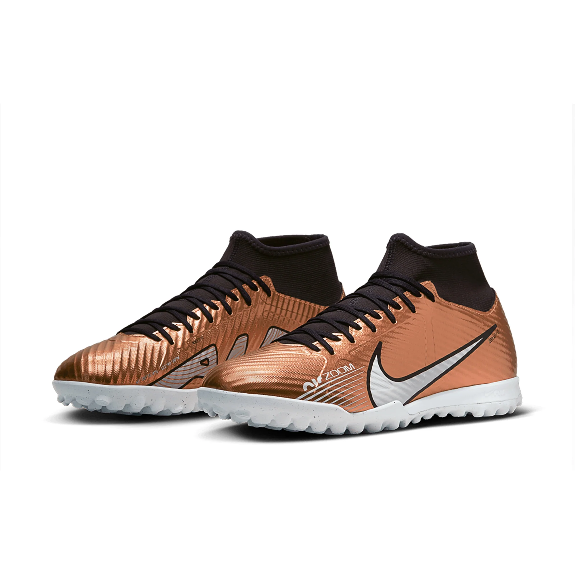 Nike Zoom Mercurial Superfly 9 Academy Q TF Turf Soccer Shoes - MetallicCopper - Image 4