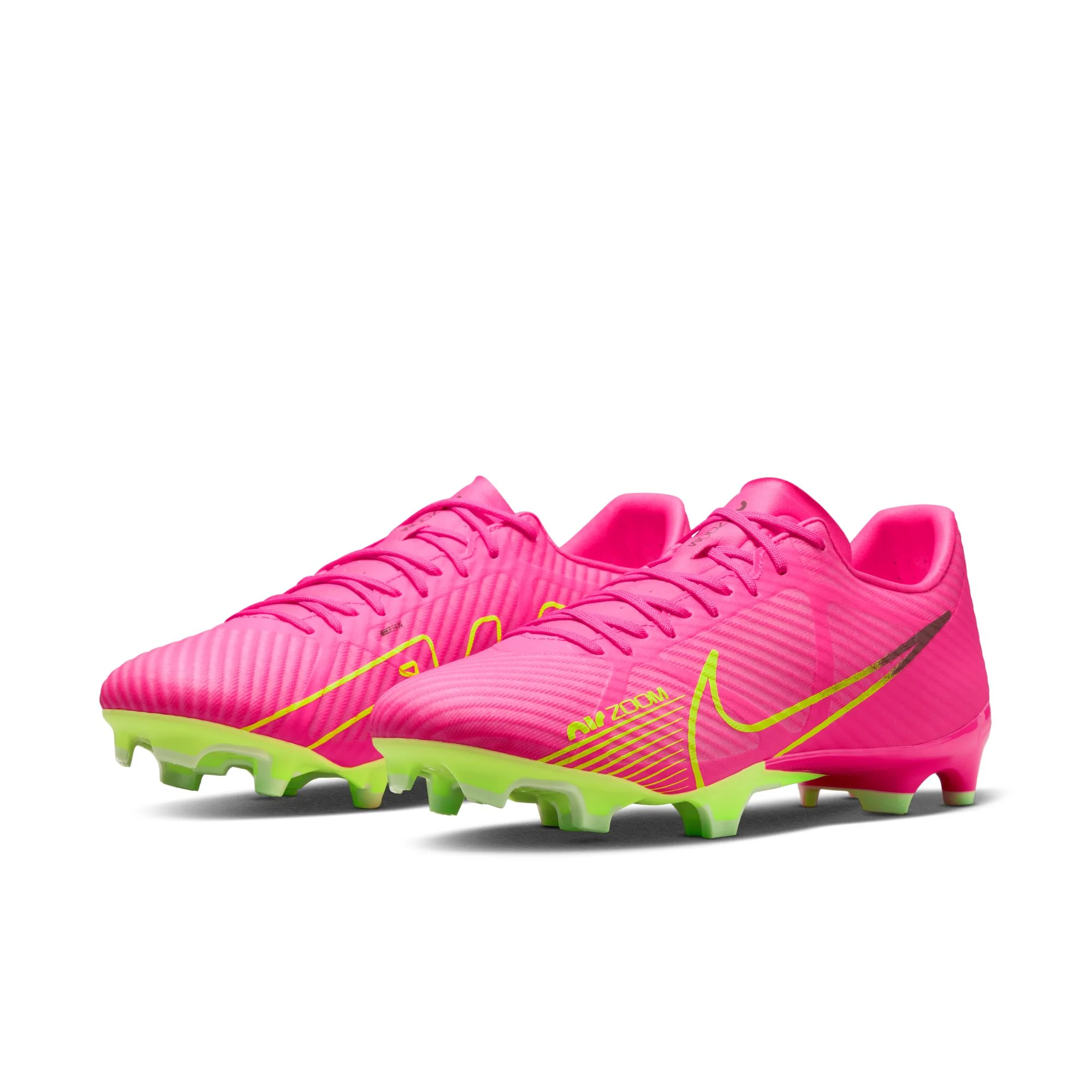 Nike Zoom Mercurial Vapor 15 Academy FG/MG Firm Ground Soccer Cleat - Pink/Yellow/Dark Grey - Image 4