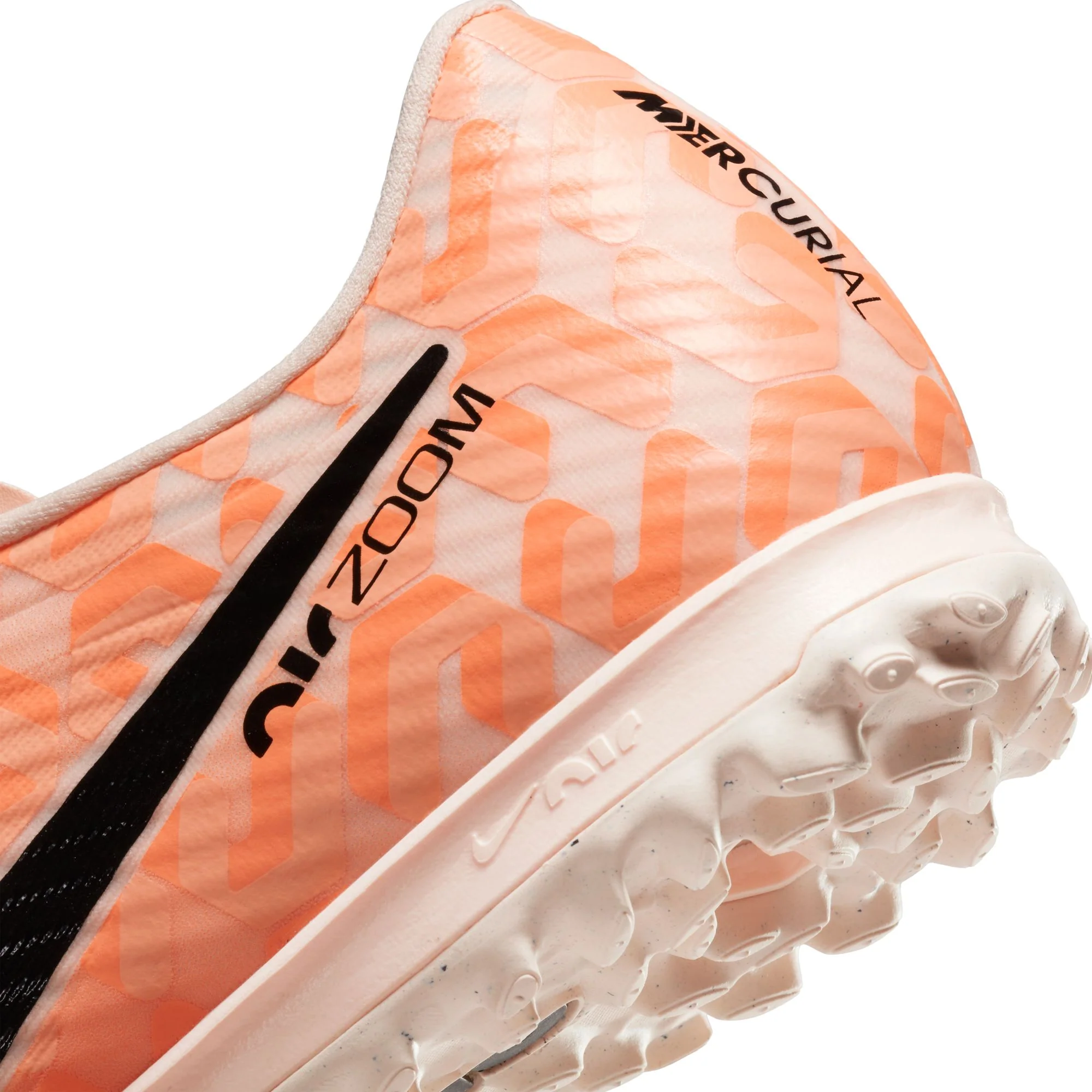 Nike Zoom Mercurial Vapor 15 Academy TF Turf Soccer Shoes - Guava Ice/Black - Image 8