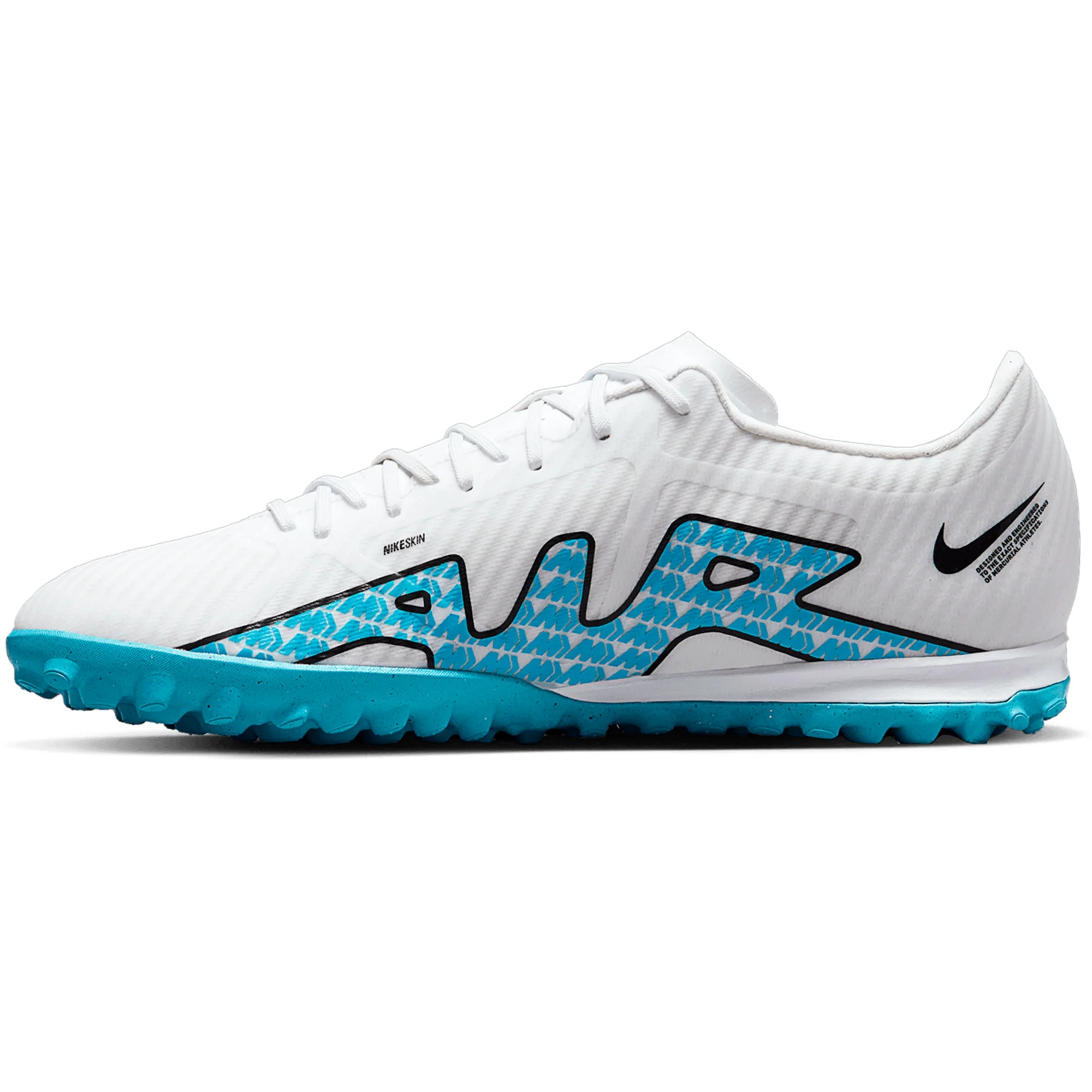 Nike Zoom Mercurial Vapor 15 Academy TF Turf Soccer Shoes - White/Blue/Pink/Black - Image 2