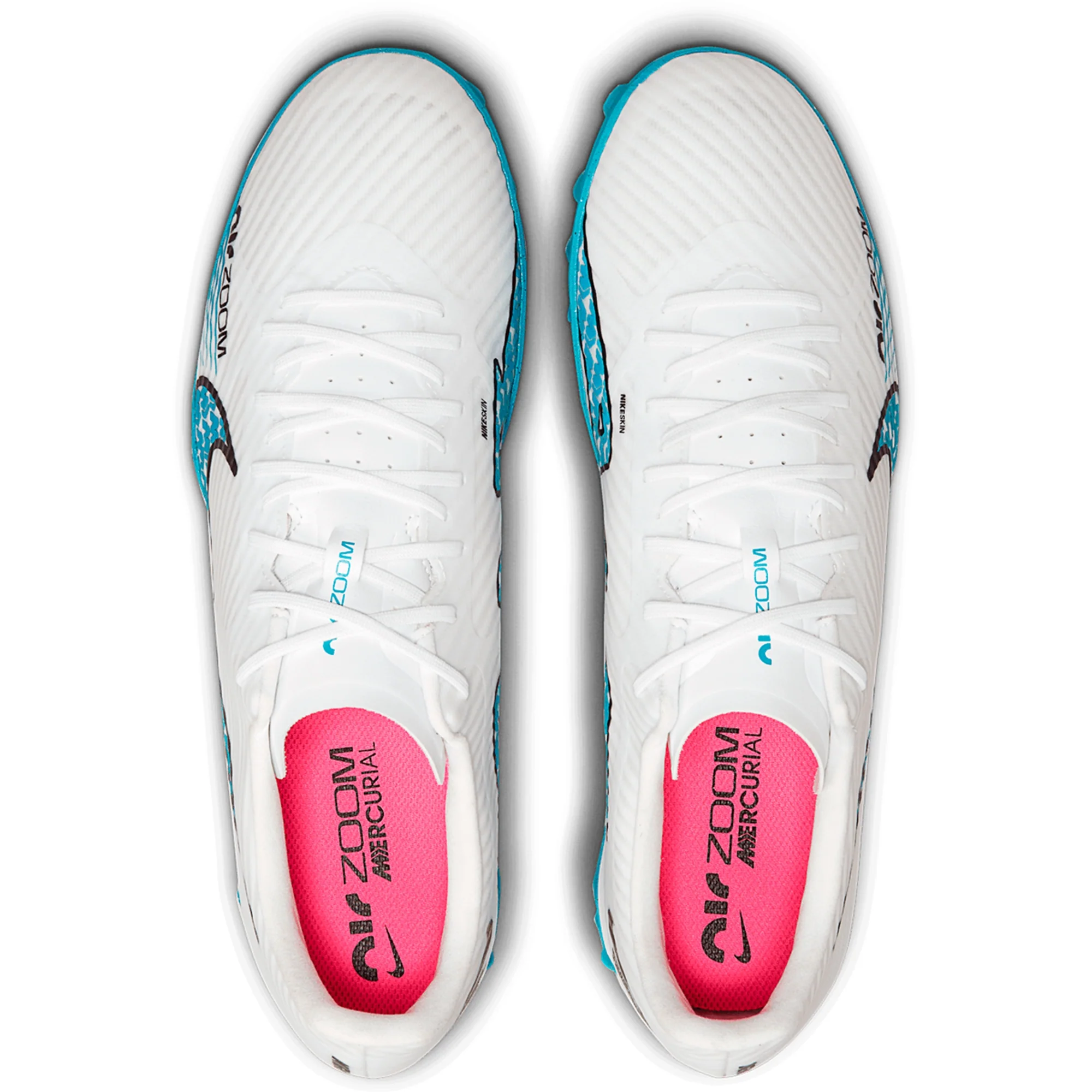 Nike Zoom Mercurial Vapor 15 Academy TF Turf Soccer Shoes - White/Blue/Pink/Black - Image 3