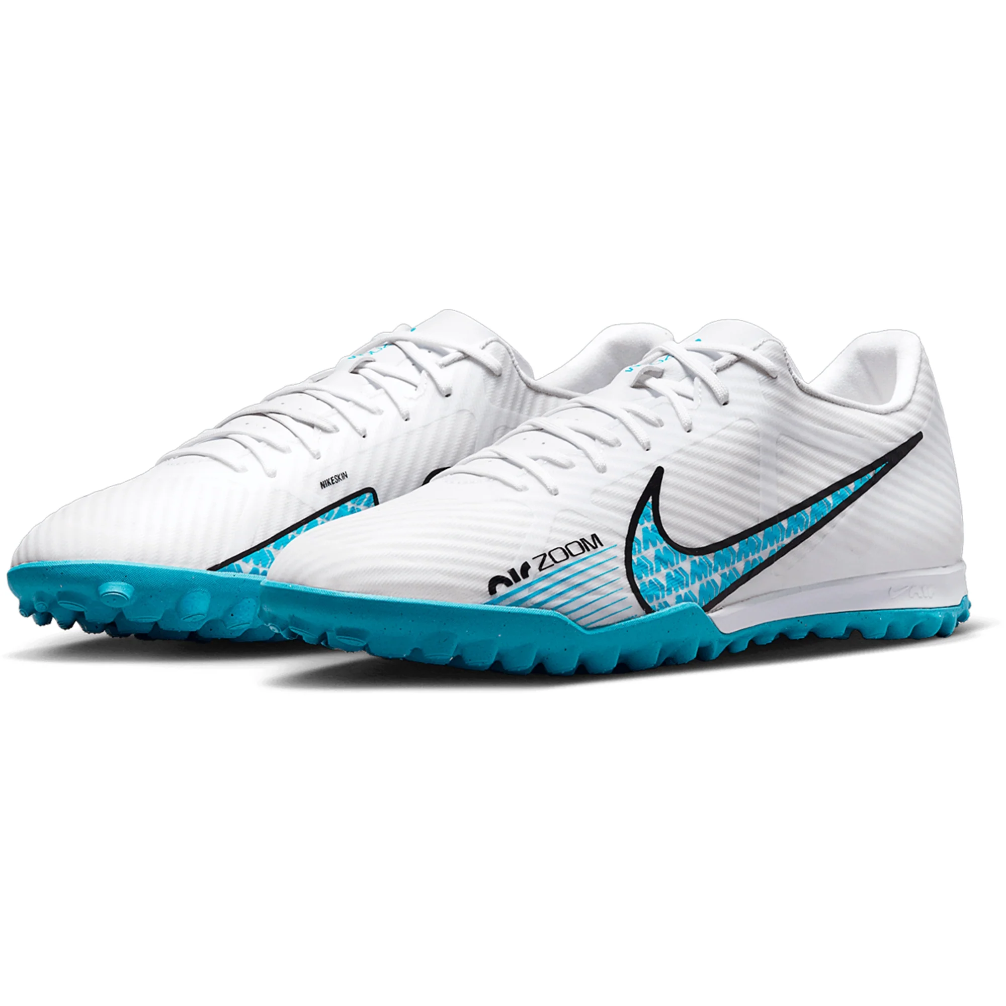 Nike Zoom Mercurial Vapor 15 Academy TF Turf Soccer Shoes - White/Blue/Pink/Black - Image 4