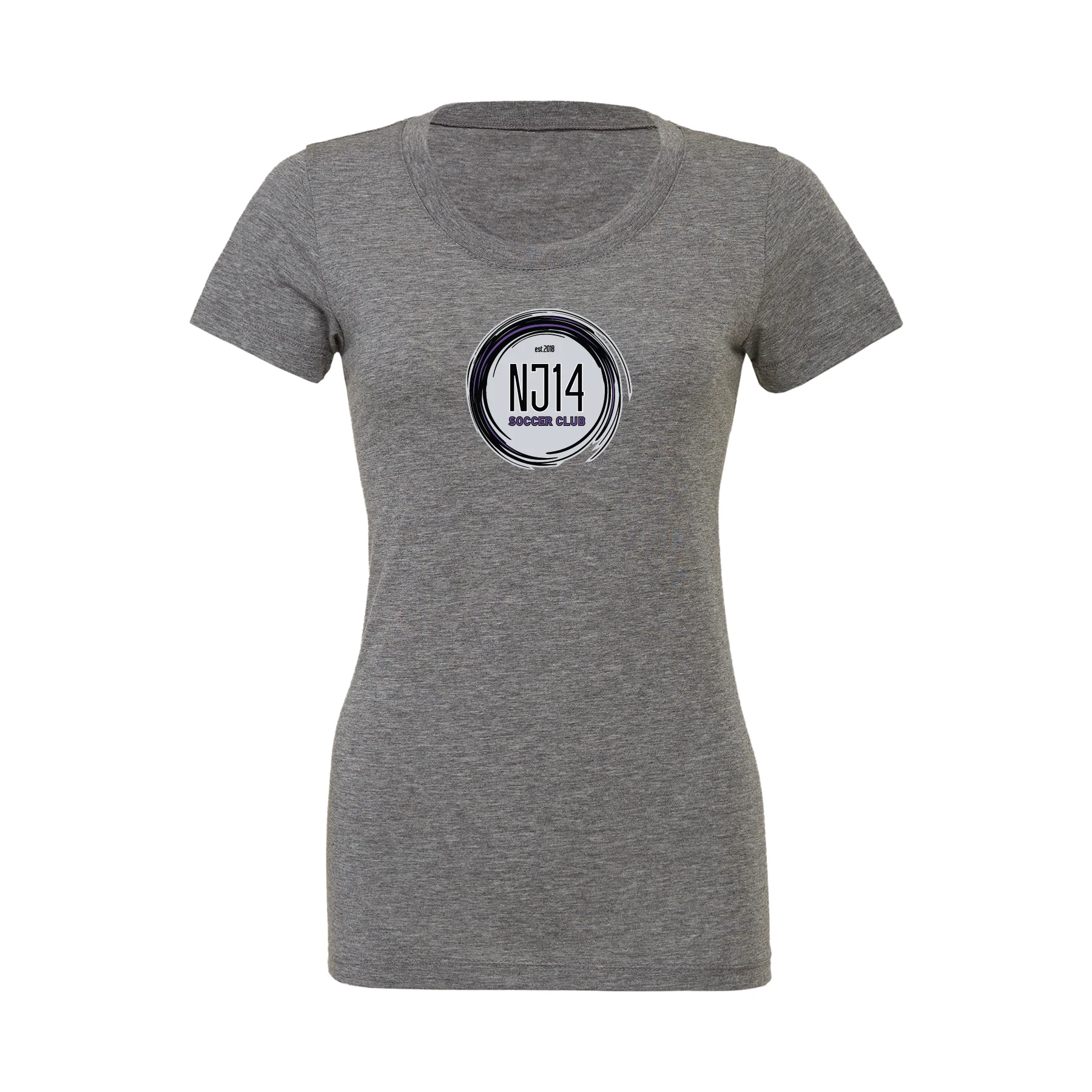NJ14 Bella + Canvas Short Sleeve Triblend T-Shirt Grey - Image 3