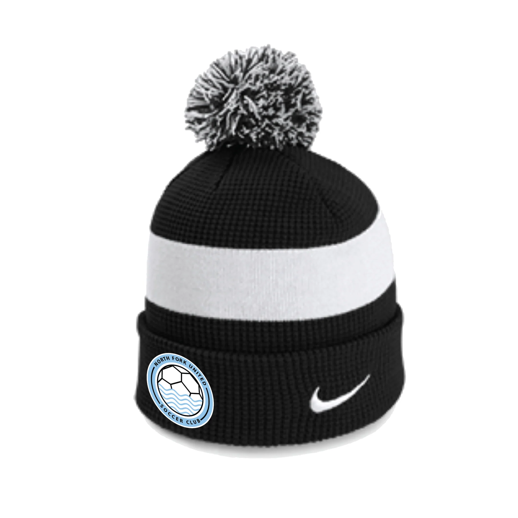 North Fork United Soccer Club Nike Authentic Pom Beanie Black/White
