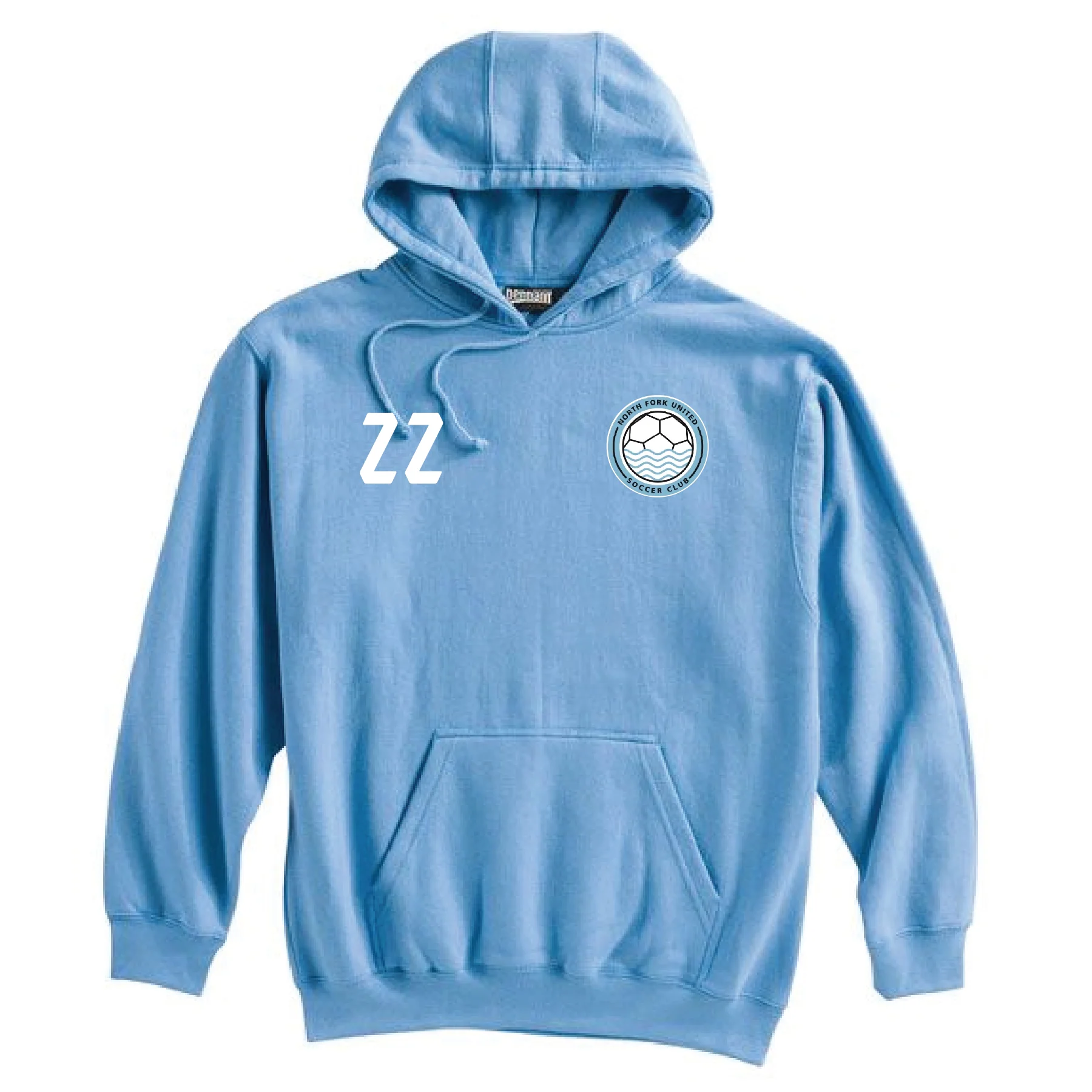 North Fork United Soccer Club Pennant Super 10 Hoodie Carolina Blue