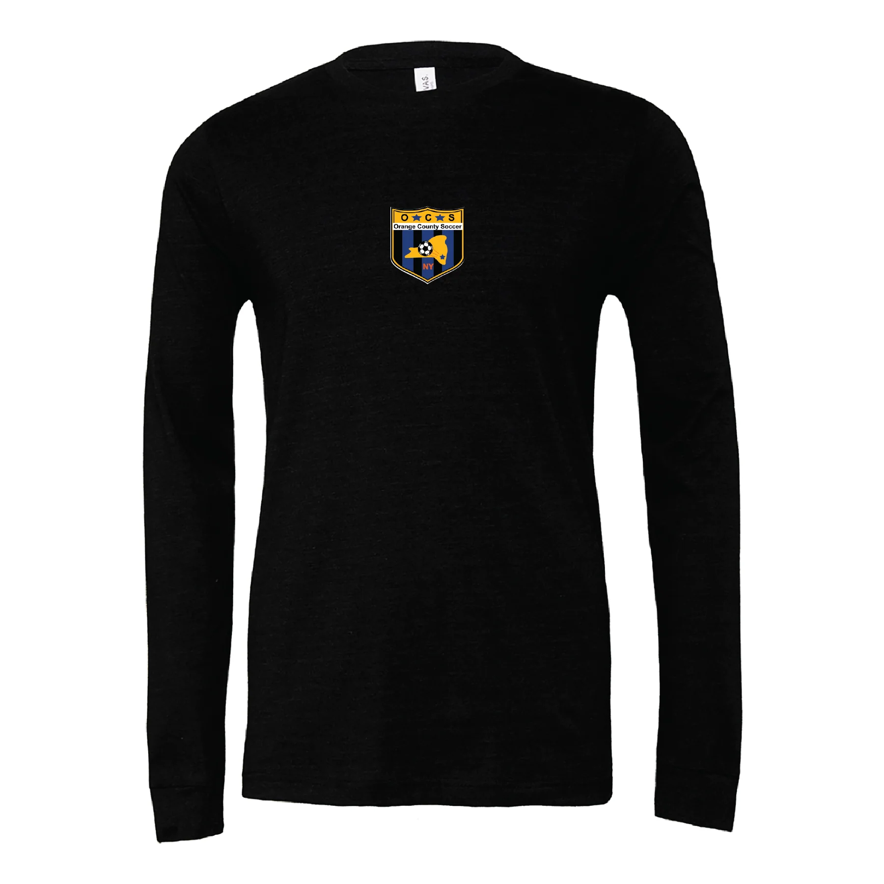 Orange County SC (Patch) Bella + Canvas Long Sleeve Triblend T-Shirt Black