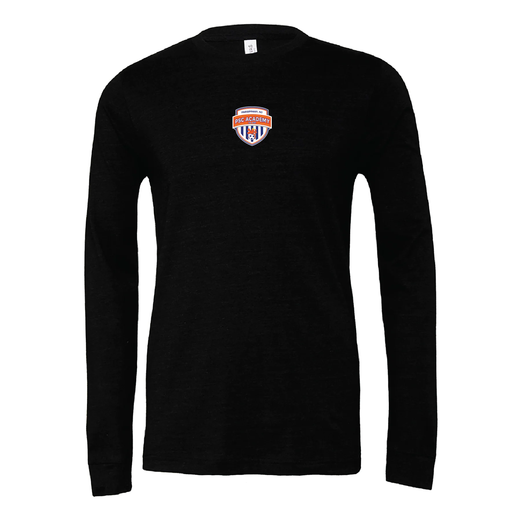 Parsippany SC Fan Store (Patch) Bella + Canvas Long Sleeve Triblend T-Shirt Heather Black