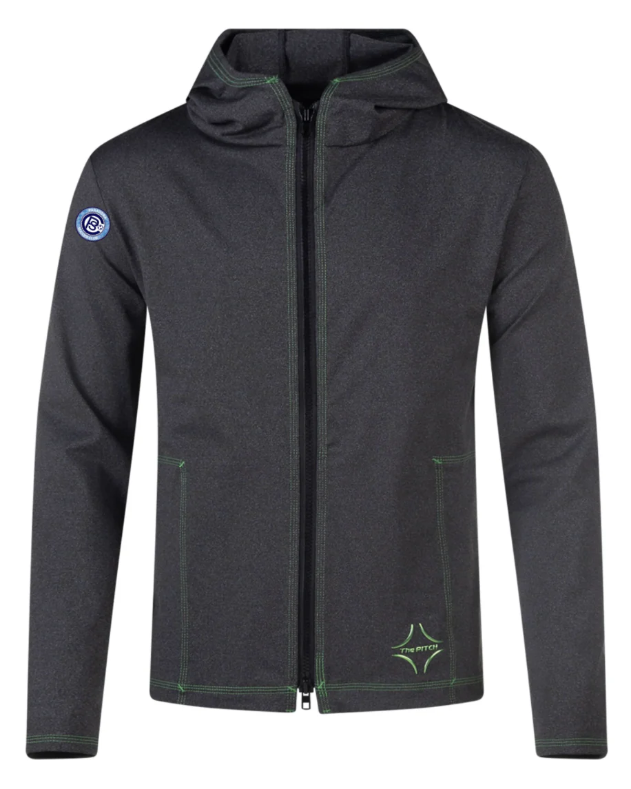 Pasadena PITCH Performance Tribuna Full Zip Hoodie Dark Grey (high quality/athleisure)