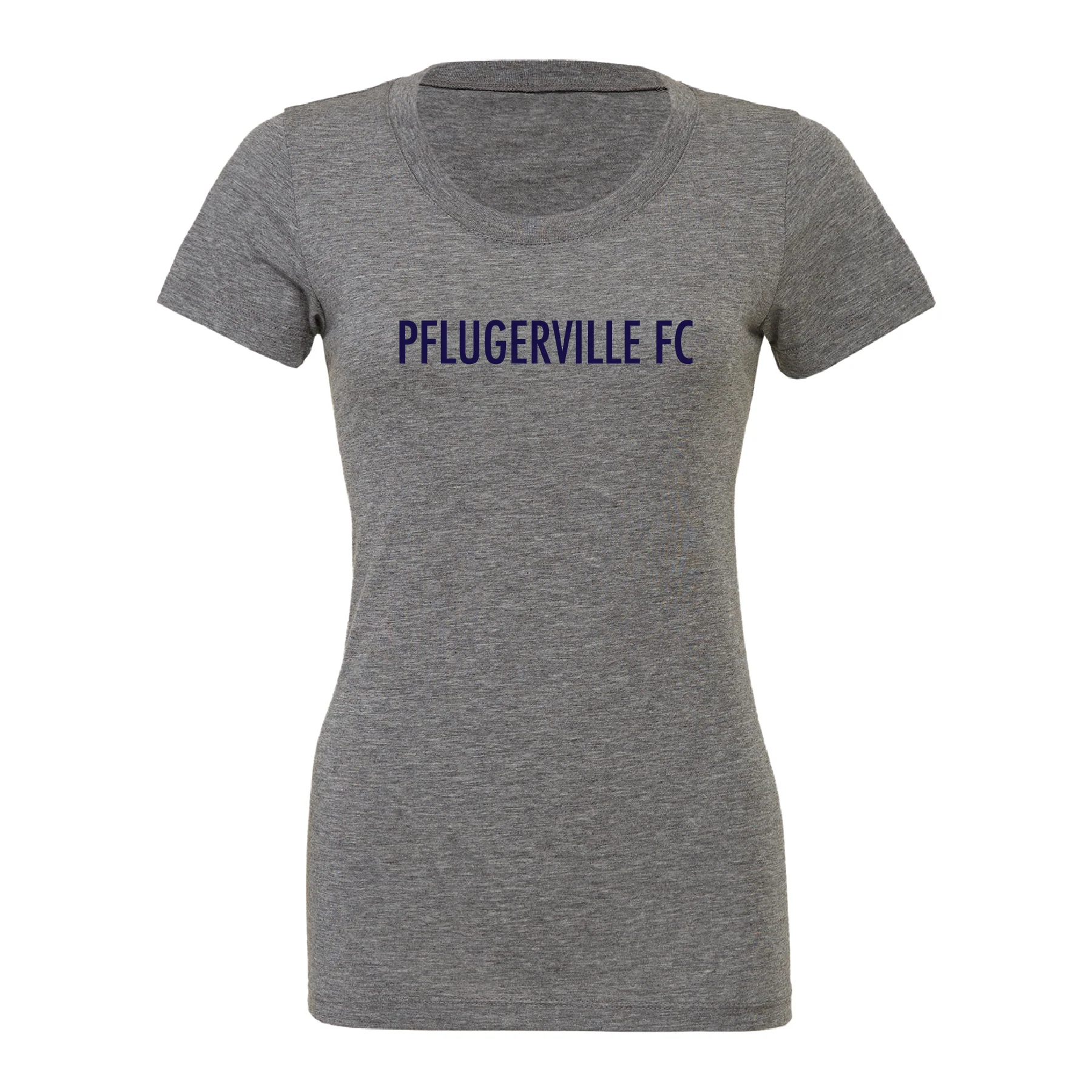 Pflugerville FC FAN (Club Name) Bella + Canvas Short Sleeve Triblend T-Shirt Grey - Image 3