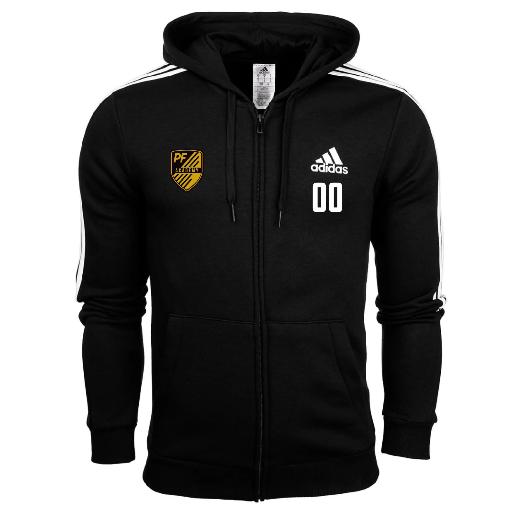 Playmaker Futbol Academy adidas Three Stripe Fleece Hoodie - Black