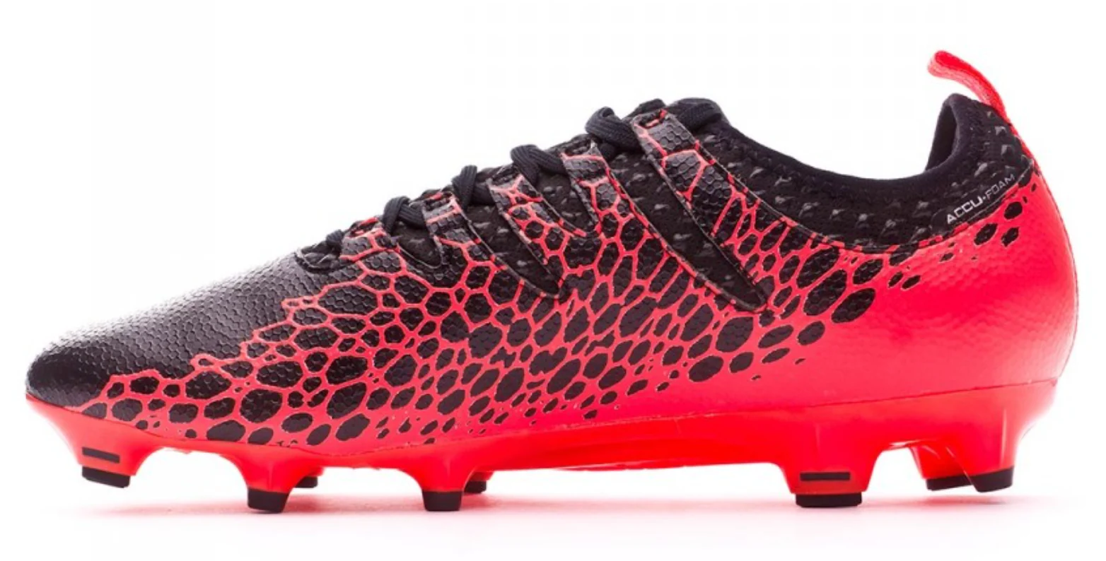 Puma evoPOWER Vigor 1 Firm Ground Soccer Cleat - Black/Silver/Fiery Coral - Image 2