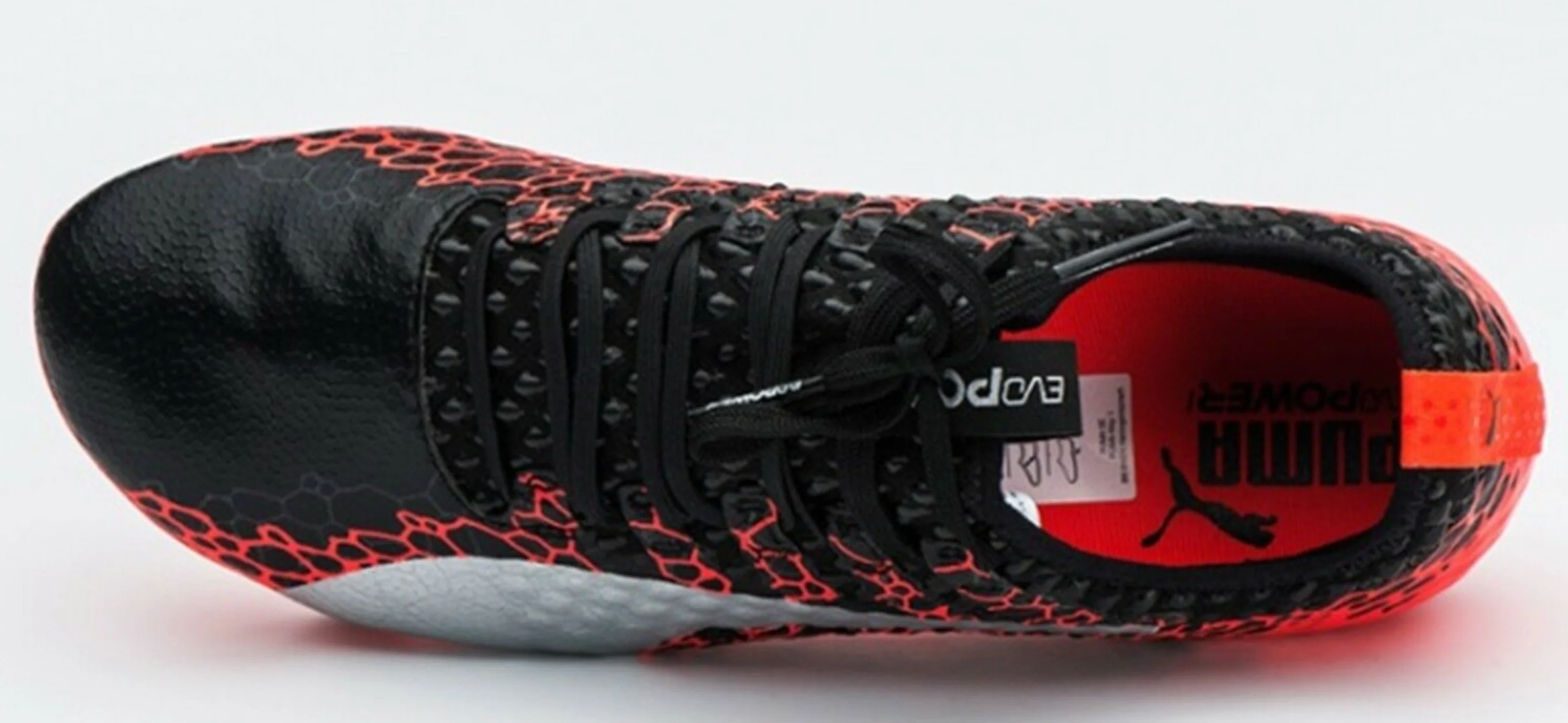 Puma evoPOWER Vigor 1 Firm Ground Soccer Cleat - Black/Silver/Fiery Coral - Image 3