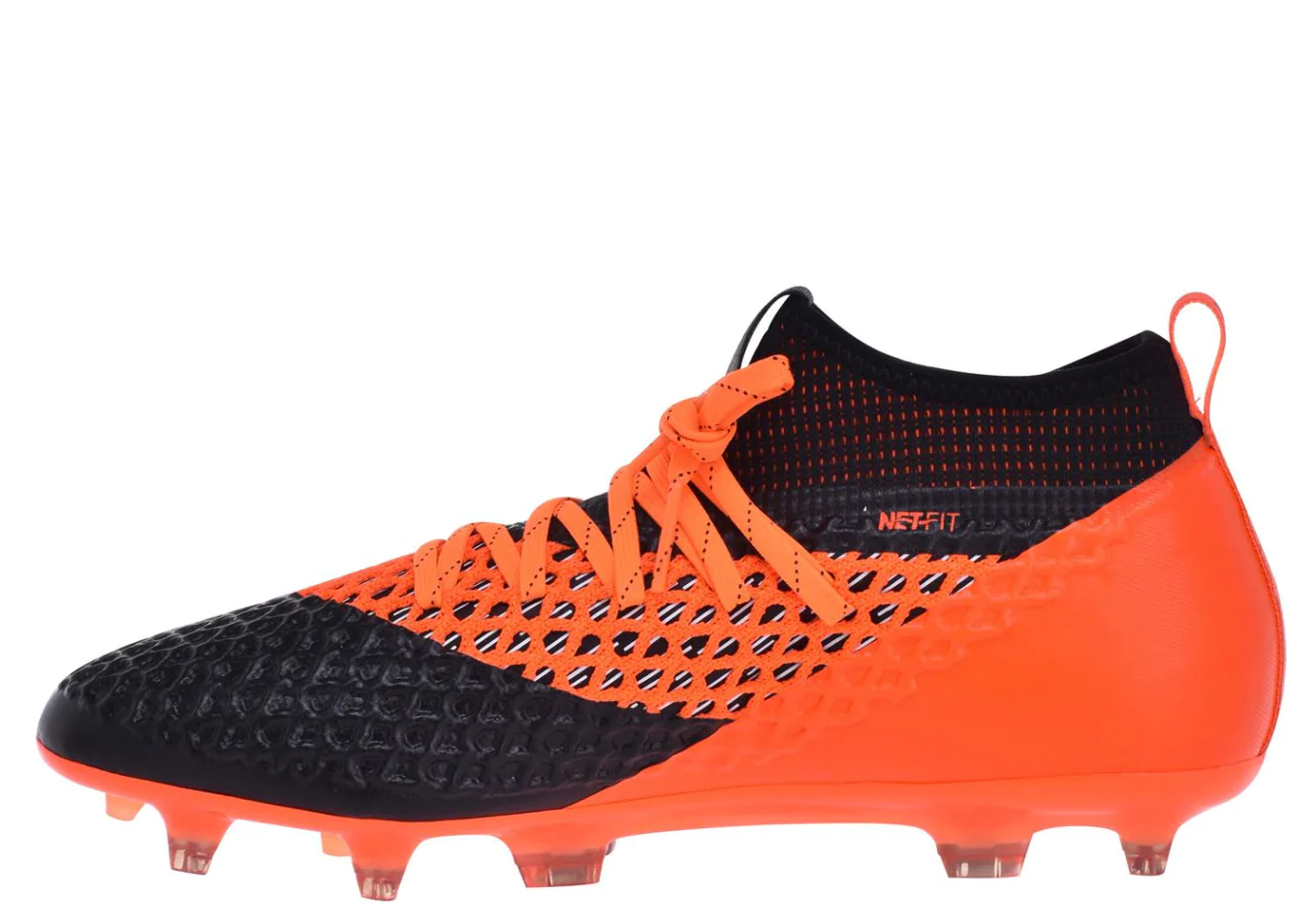 Puma FUTURE 2.2 NETFIT FG/AG Firm Ground Soccer Cleat - Black/Orange - Image 2