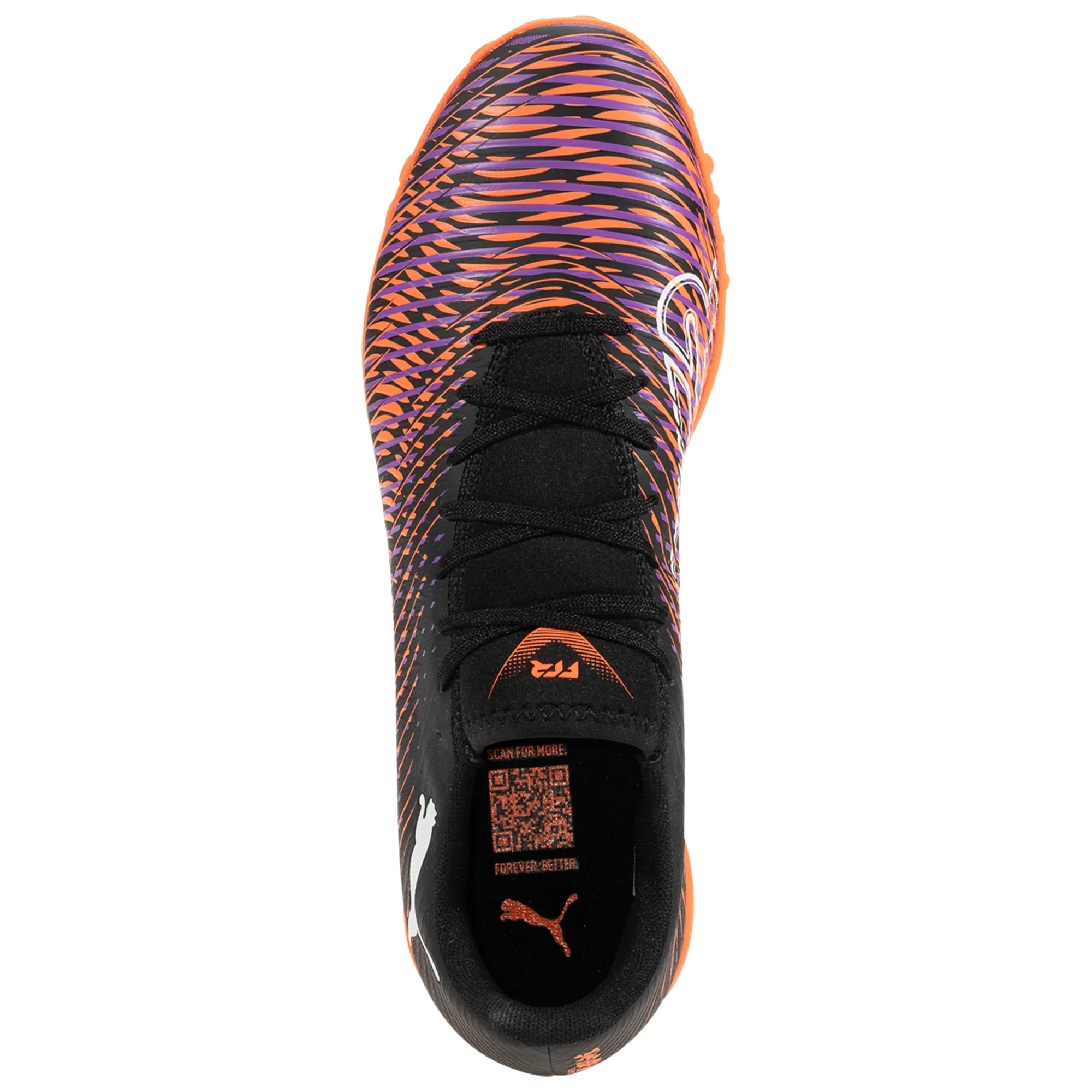 Puma Future 8 Play TT Turf Junior Soccer Cleat- Black/White/ Glowing Red - Image 4