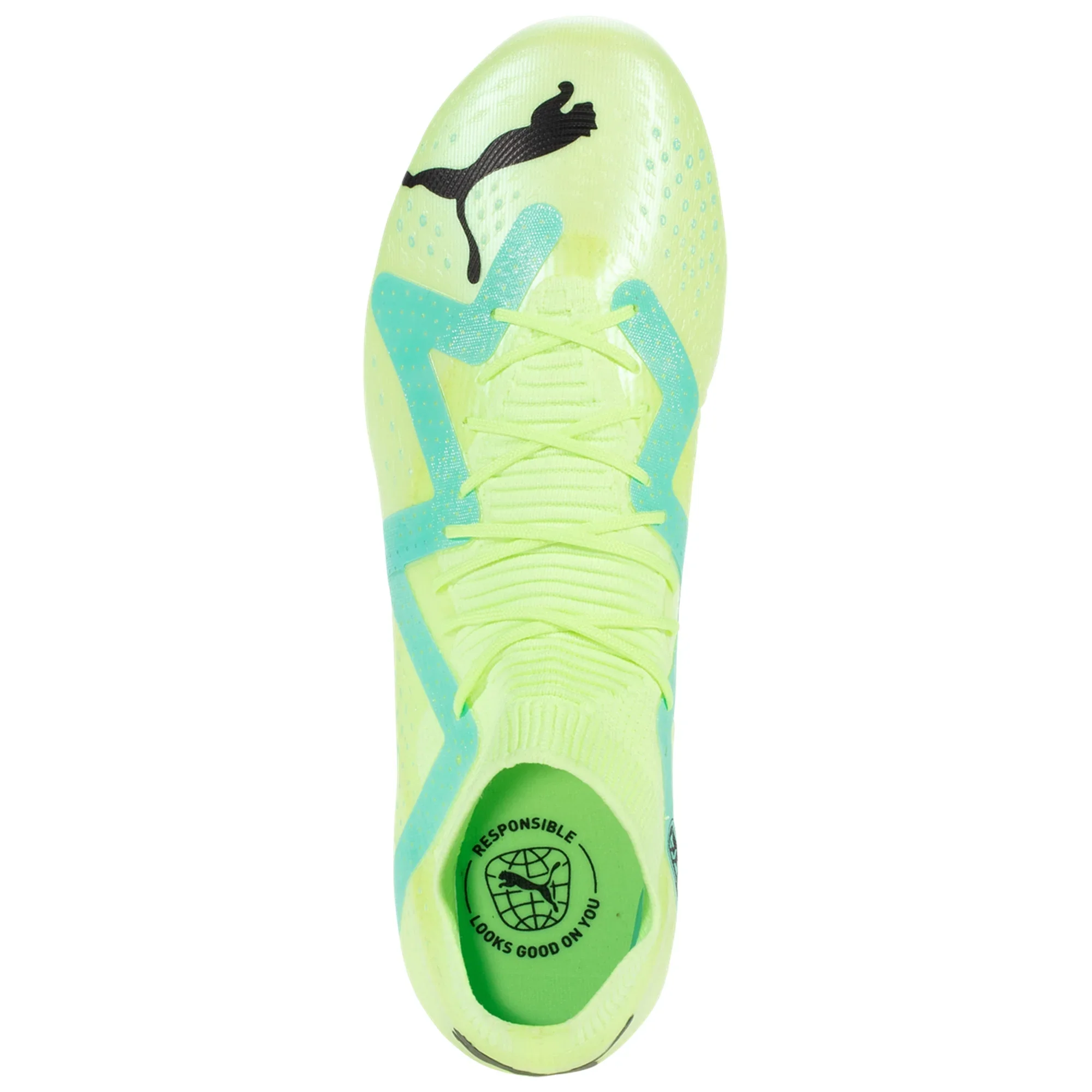 Puma Future Match FG/AG Firm Ground Soccer Cleat - Yellow/Black/Peppermint - Image 3